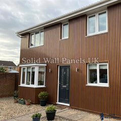 Exterior WPC Wall Panels –  Light Brown | Weatherproof Outdoor Wall Cladding | Solid Wall Panels UK