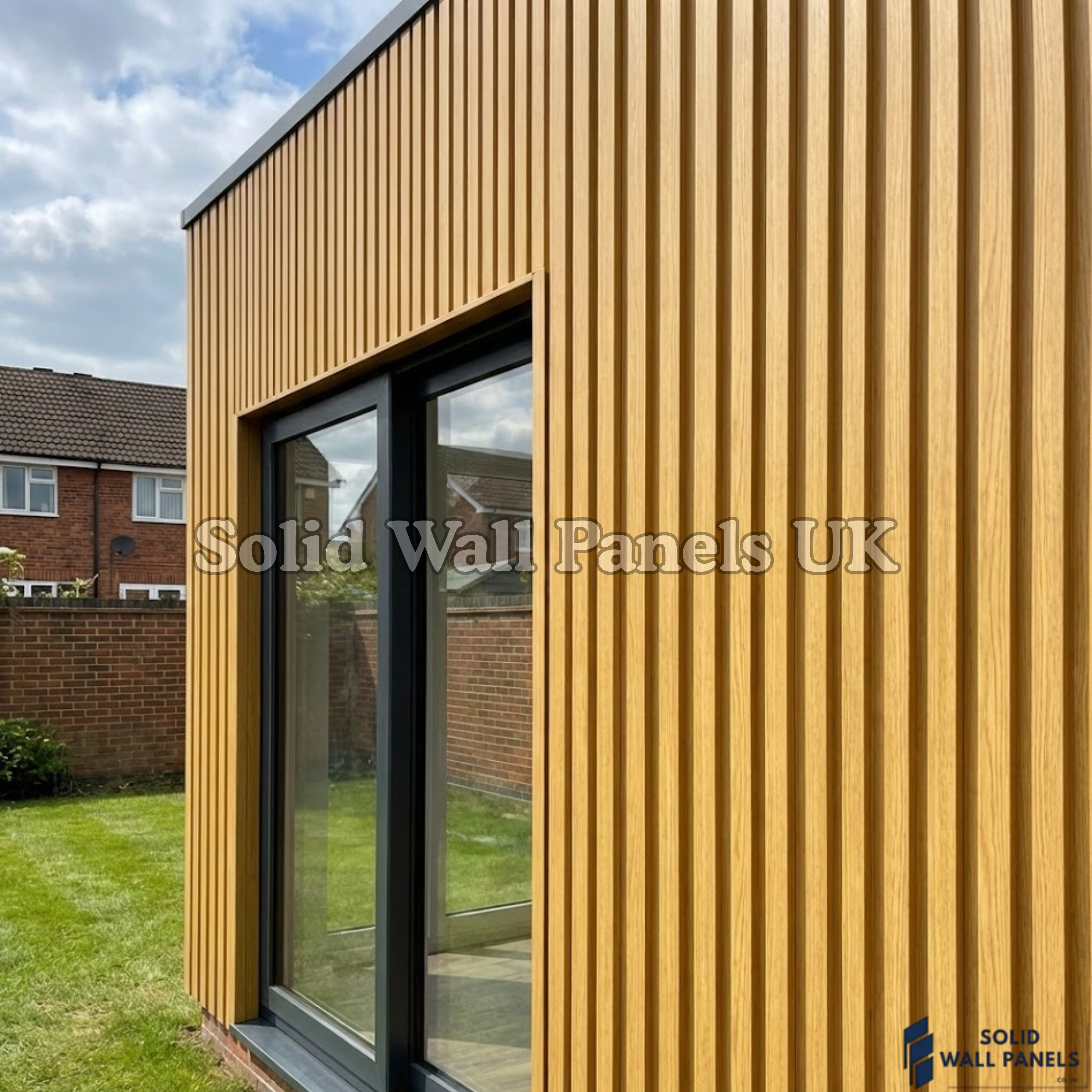Exterior WPC Wall Panels –  Oak | Weatherproof Outdoor Wall Cladding | Solid Wall Panels UK