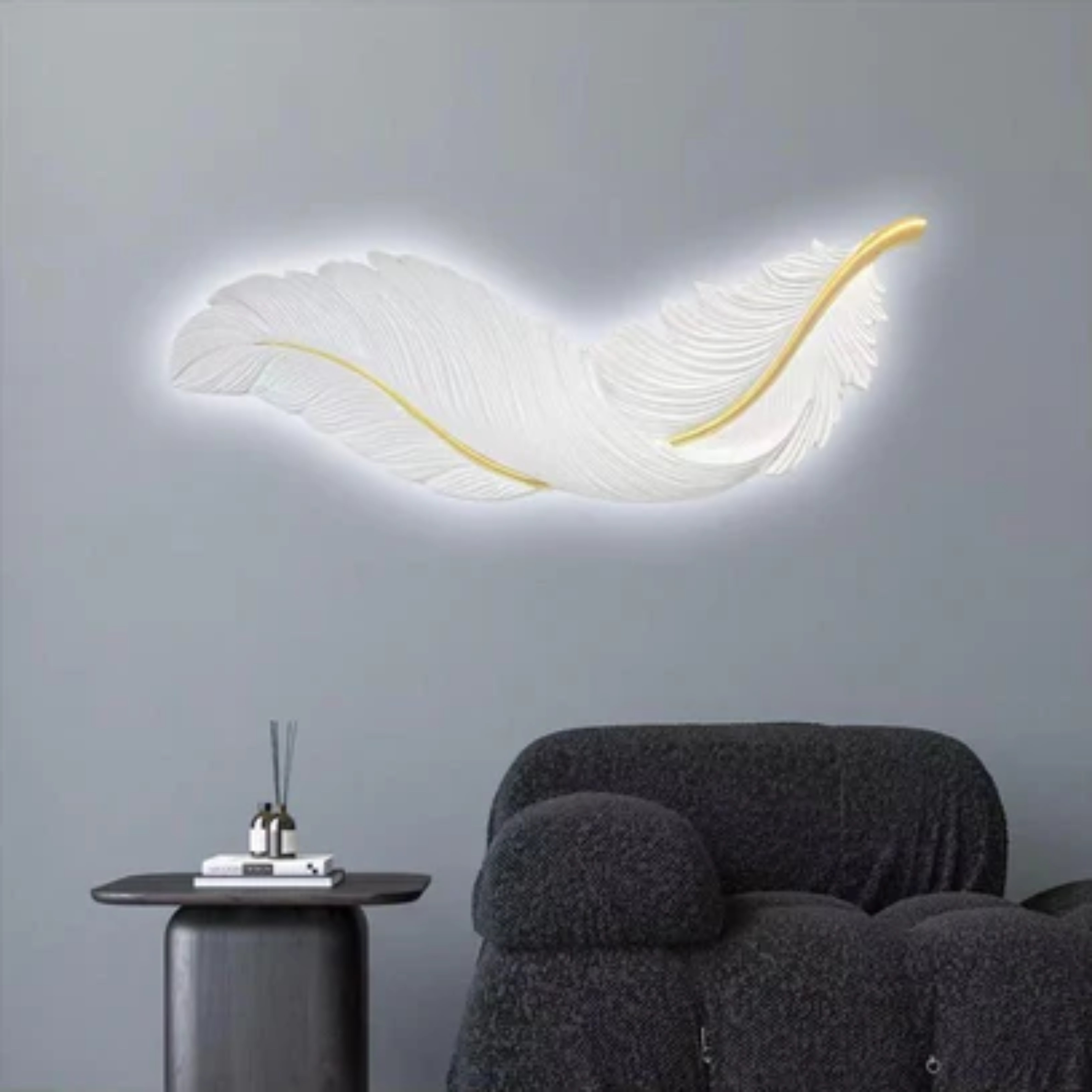 Feather Light Wall Art – LED Illuminated Design | Luxury Home Decor