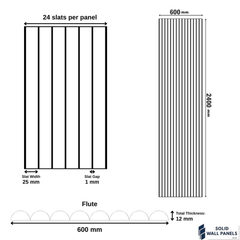 Flexible Flute Wall Panel – 240cm x 60cm (Pack of 2) | Real Wood Veneer Acoustic Panels