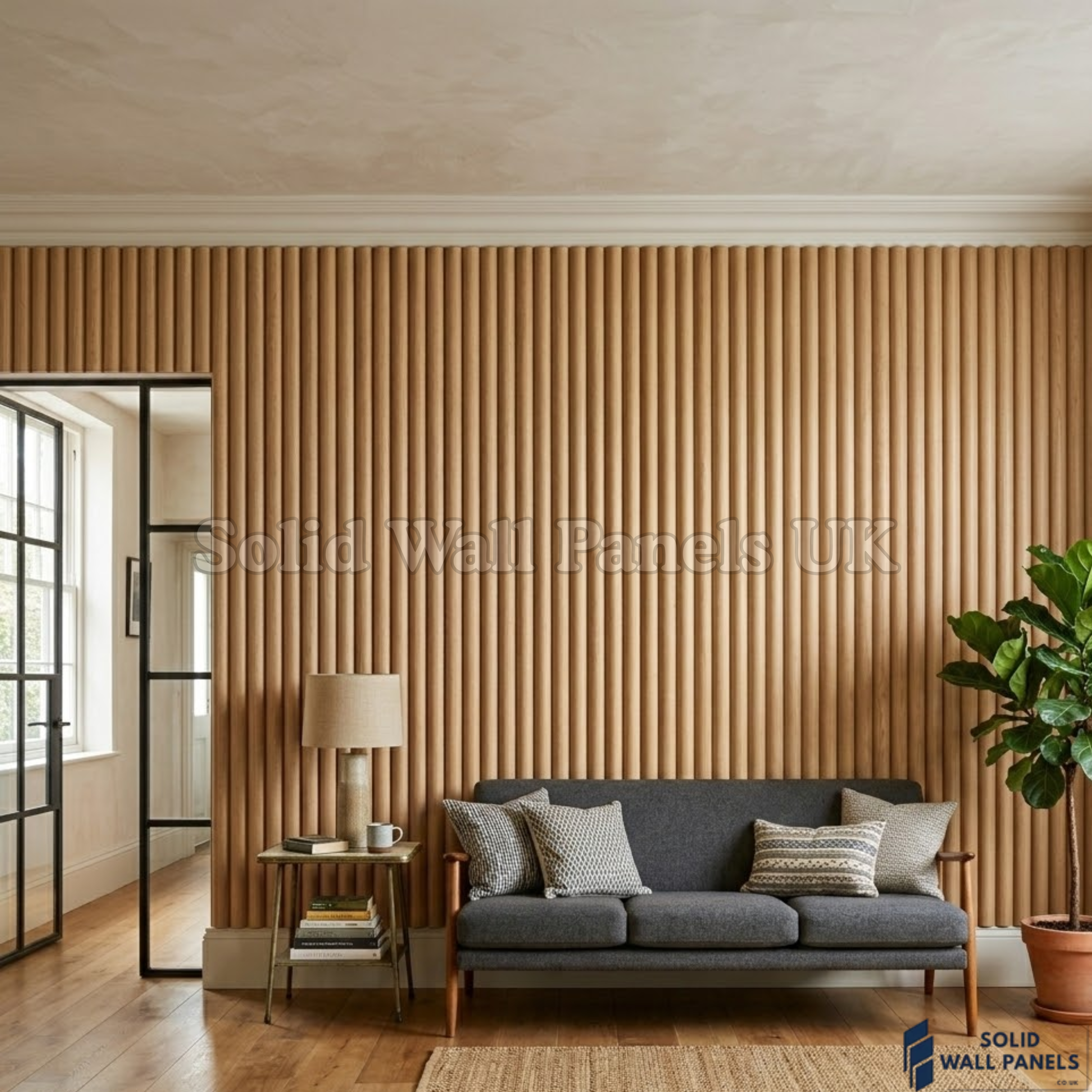 Flexible Oak Flute Wall Panel – 240cm x 60cm (Pack of 2) | Real Wood Veneer Acoustic Panels