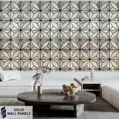 Premium Geometric Grey Glitter Acoustic Wall Panel – 240×60 cm | Modern Metallic Design