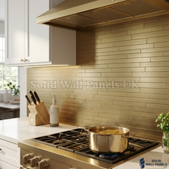 Gold Brick Mosaic Wall Tiles 30cm x 30cm (10 Pieces) – Self Adhesive Mosaic Wall Tiles