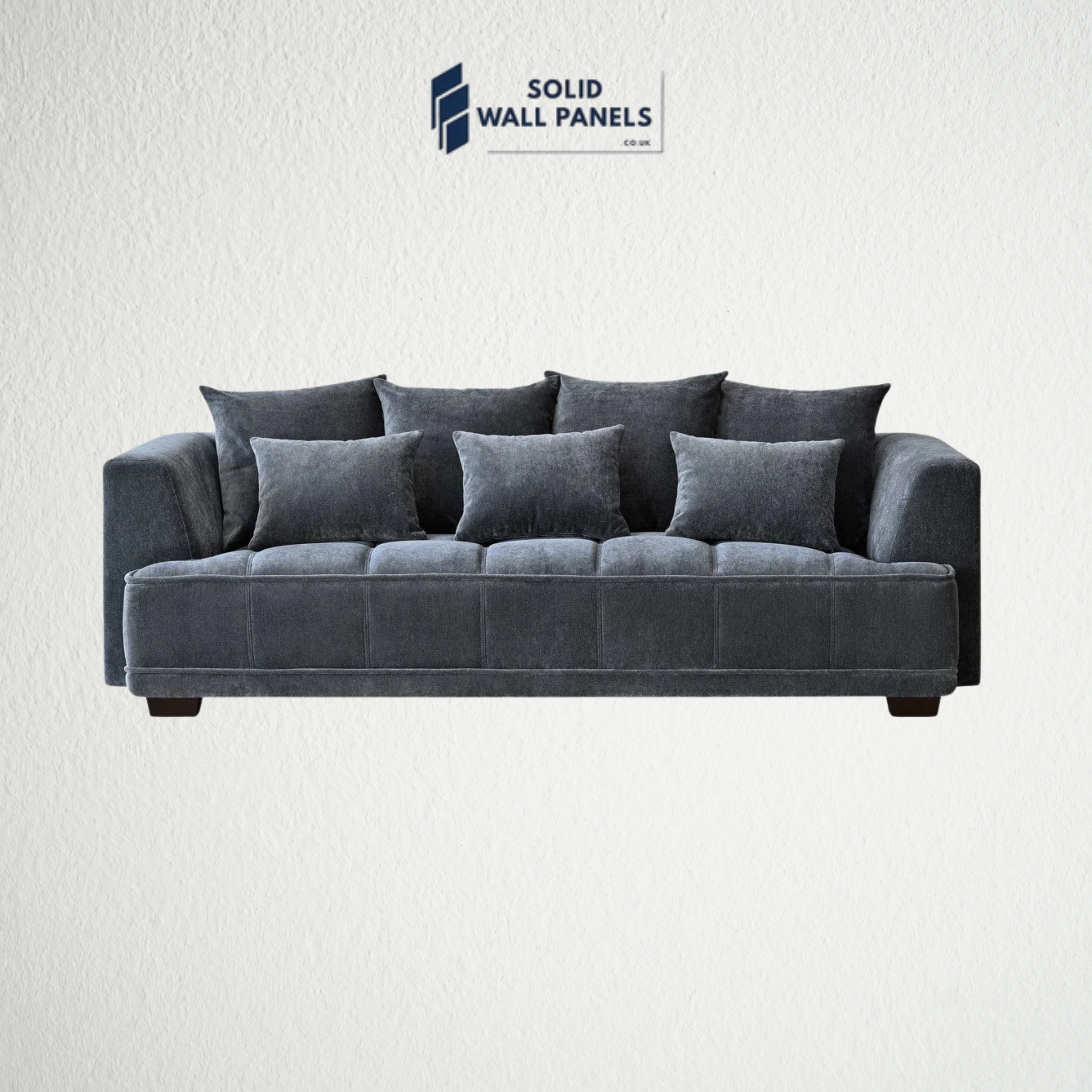 Gramercy 3 Seater Sofa – Steel Coloured Mermaid Fabric | Luxury Modern Design