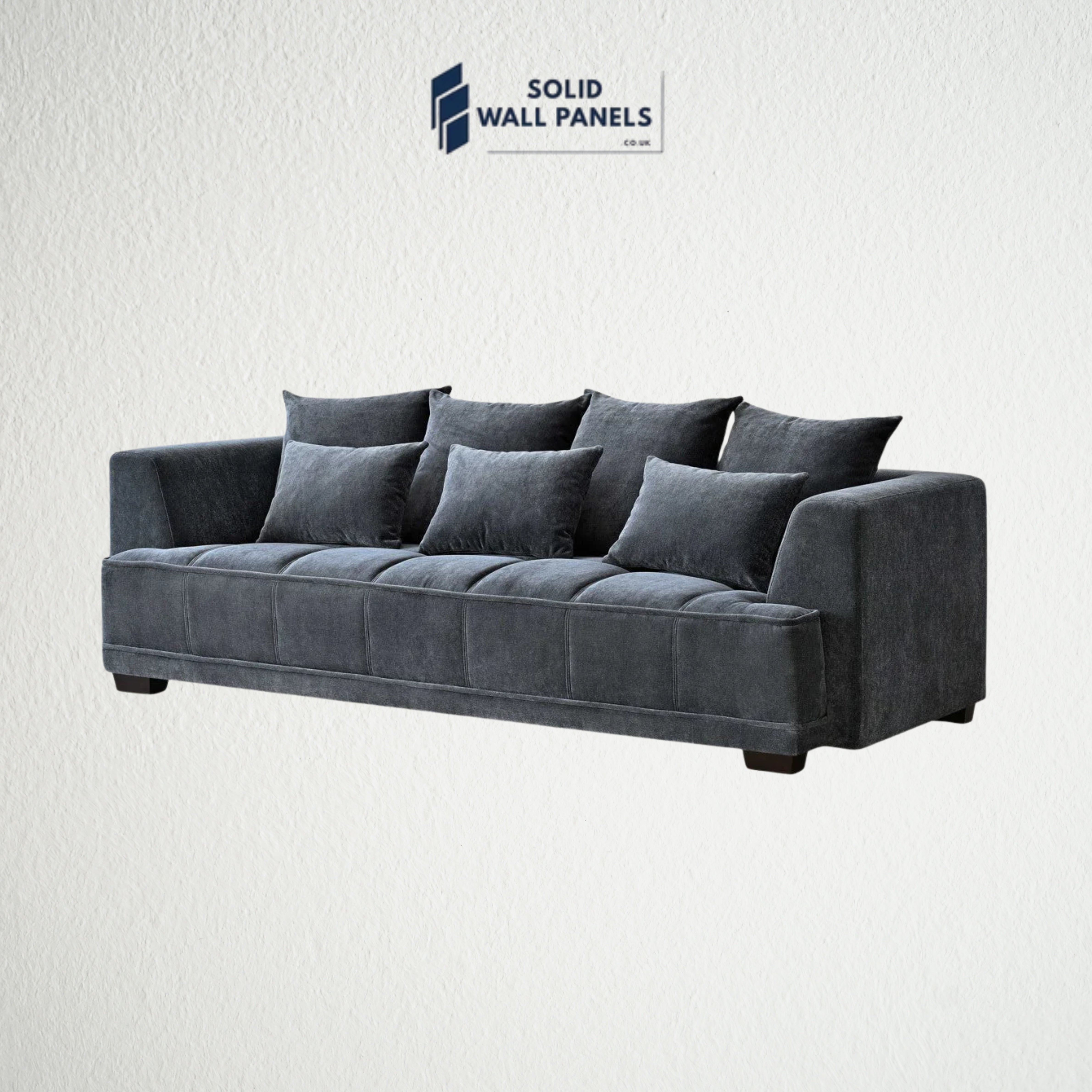 Gramercy 3 Seater Sofa – Steel Coloured Mermaid Fabric | Luxury Modern Design