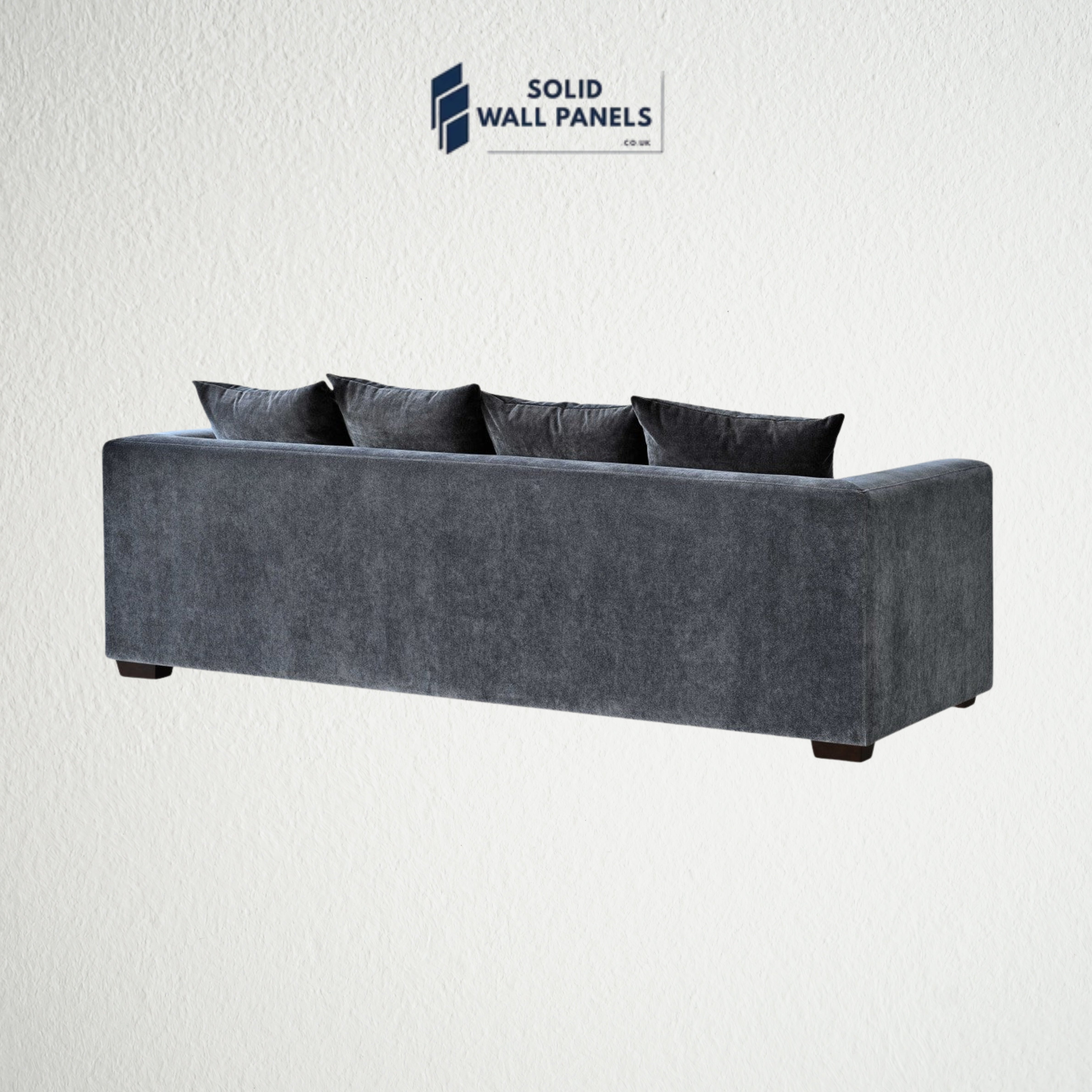 Gramercy 3 Seater Sofa – Steel Coloured Mermaid Fabric | Luxury Modern Design