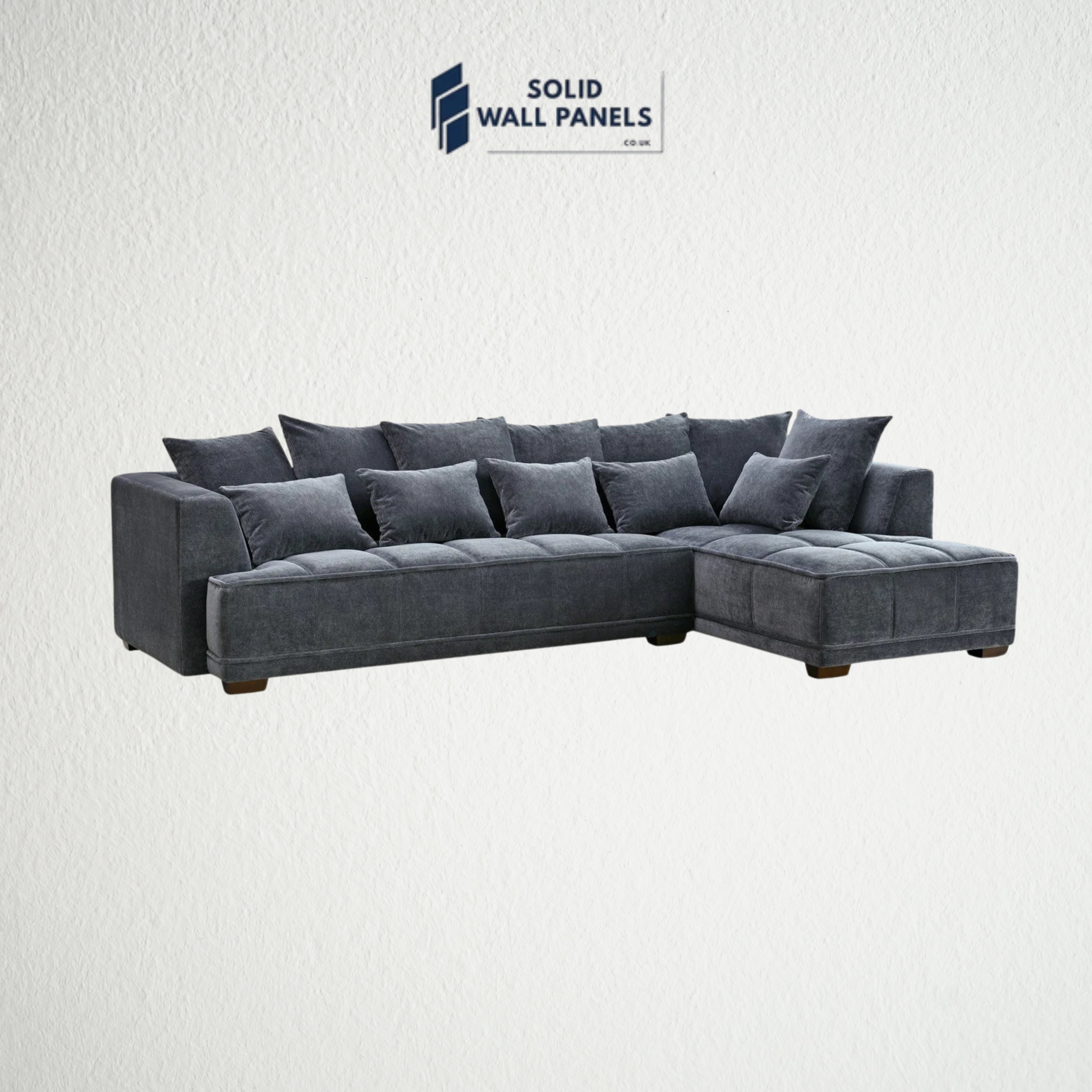 Gramercy Corner Sofa – Steel Coloured Mermaid Fabric | Modern Luxury Design