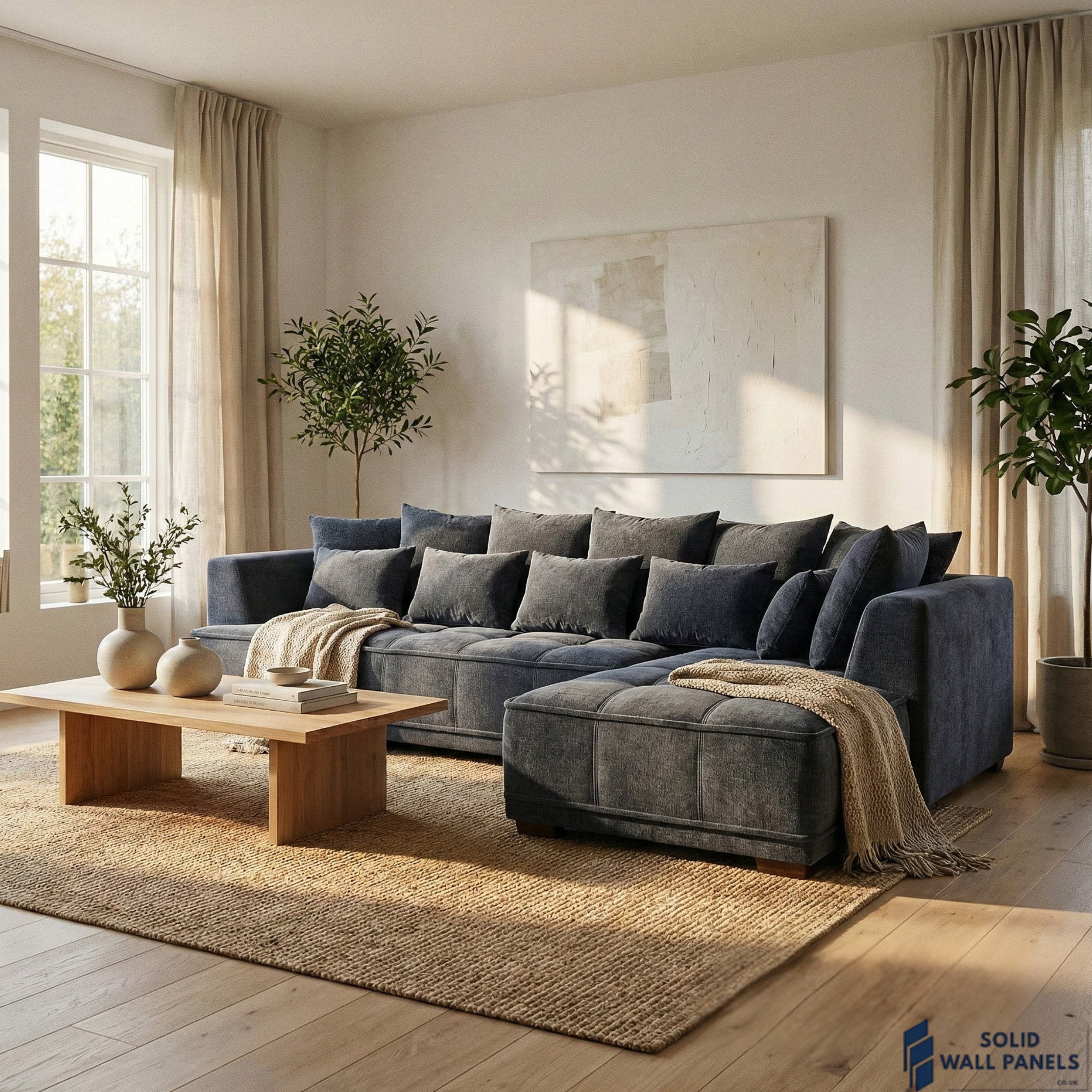 Gramercy Corner Sofa – Steel Grey Luxury Corner Sofa UK