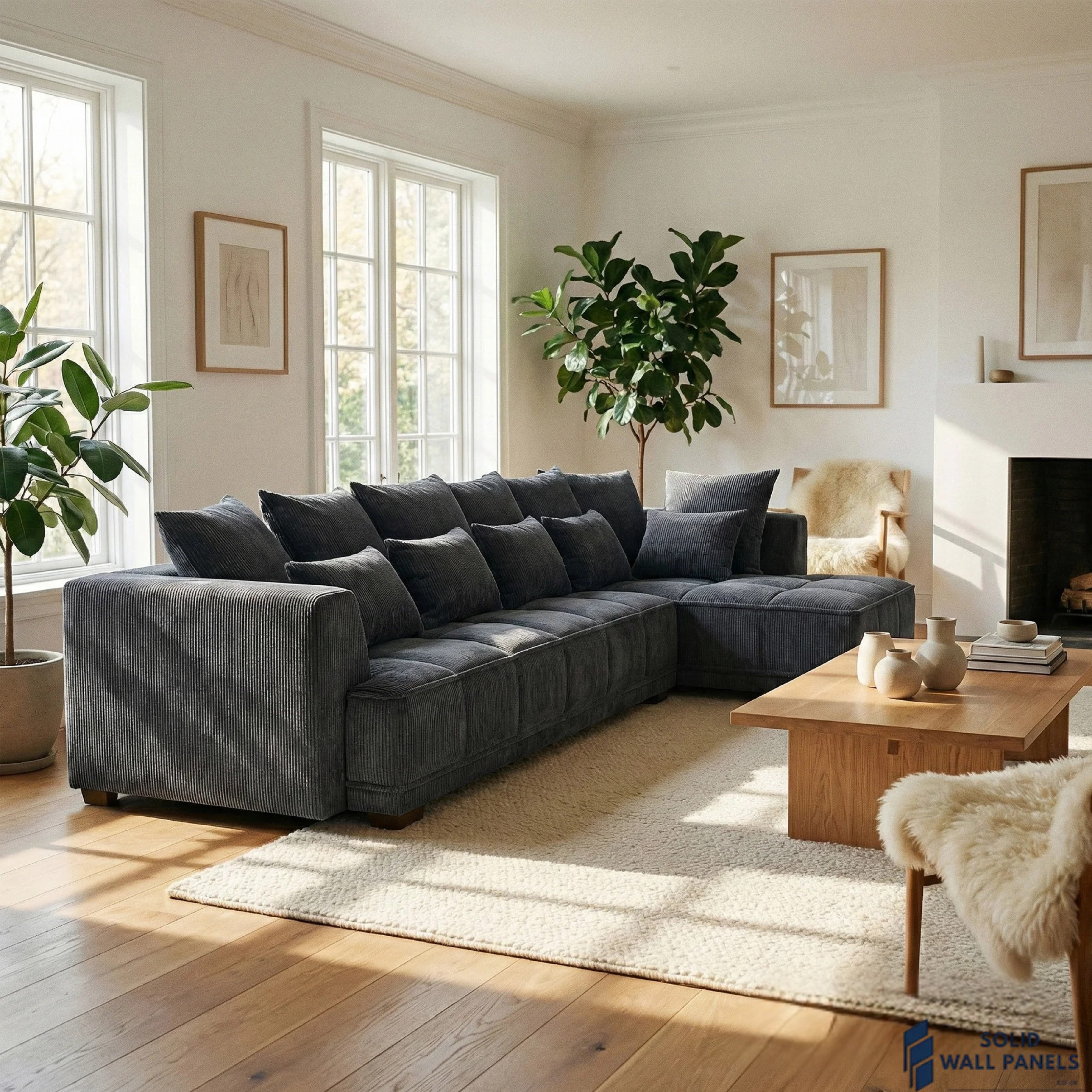 Gramercy Corner Sofa – Steel Grey Luxury Corner Sofa UK