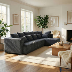 Gramercy Corner Sofa – Steel Grey Luxury Corner Sofa UK