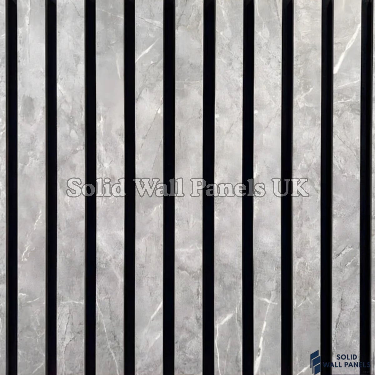 Grey Marble Acoustic Slatted Large Wall Panel – 60 × 280 cm | Solid Wall Panels UK