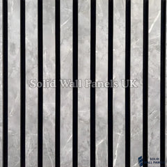 Grey Marble Acoustic Slatted Large Wall Panel – 60 × 280 cm | Solid Wall Panels UK