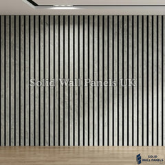 Grey Marble Acoustic Slatted Wall Panel 60×240cm | Stylish, Durable & Soundproof | Solid Wall Panels UK
