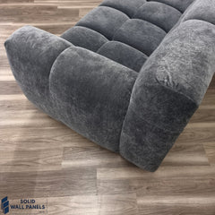 Harlem Sofa Range – Steel Velvet Fabric | 3 Seater, 2 Seater, Chair & Stool | Modern Luxury Design