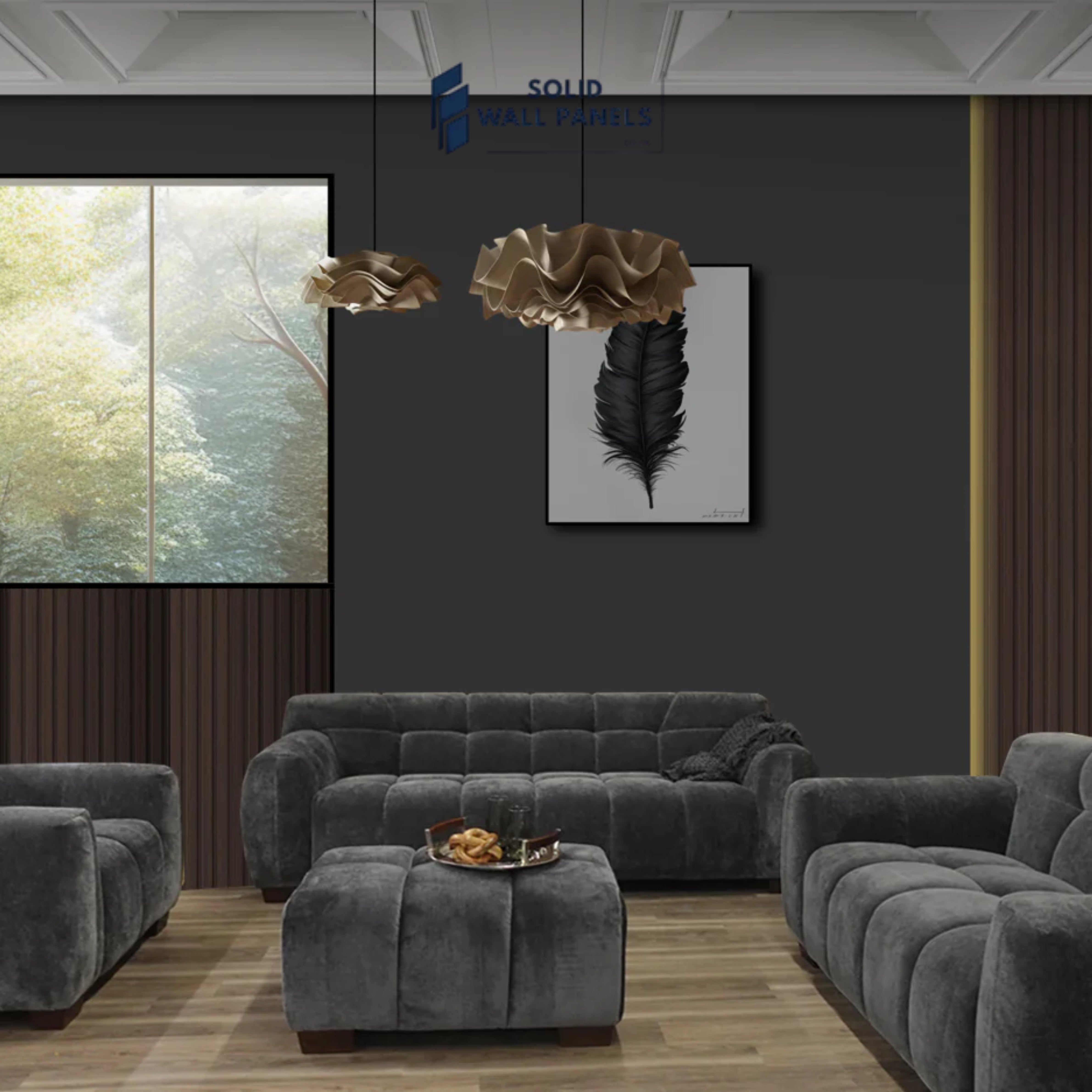 Harlem Sofa Range – Steel Velvet Fabric | 3 Seater, 2 Seater, Chair & Stool | Modern Luxury Design