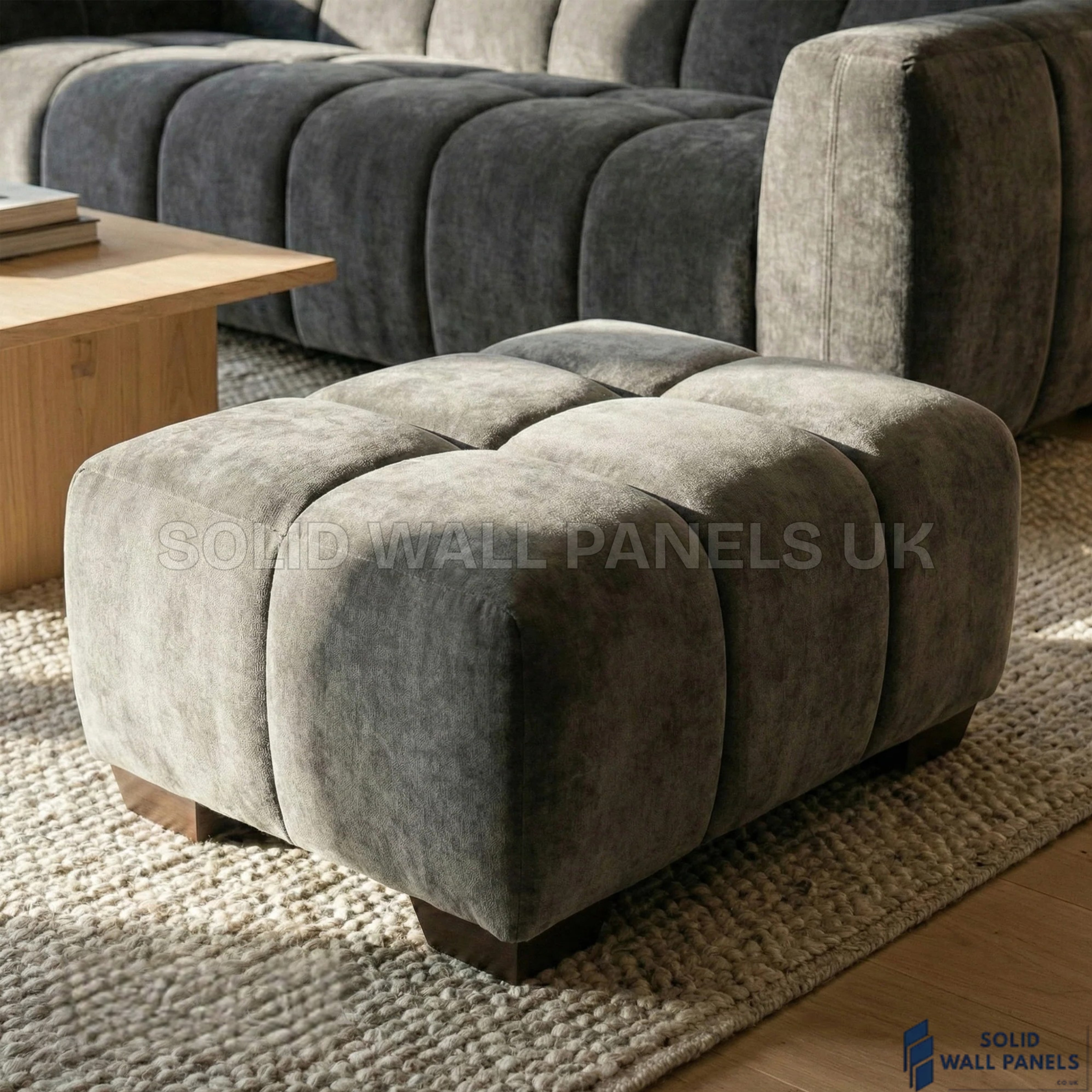 Harlem Sofa Range – Cocoa Chocolate Velvet | 3 Seater, 2 Seater, Armchair & Stool | Luxury Modern Sofa Set