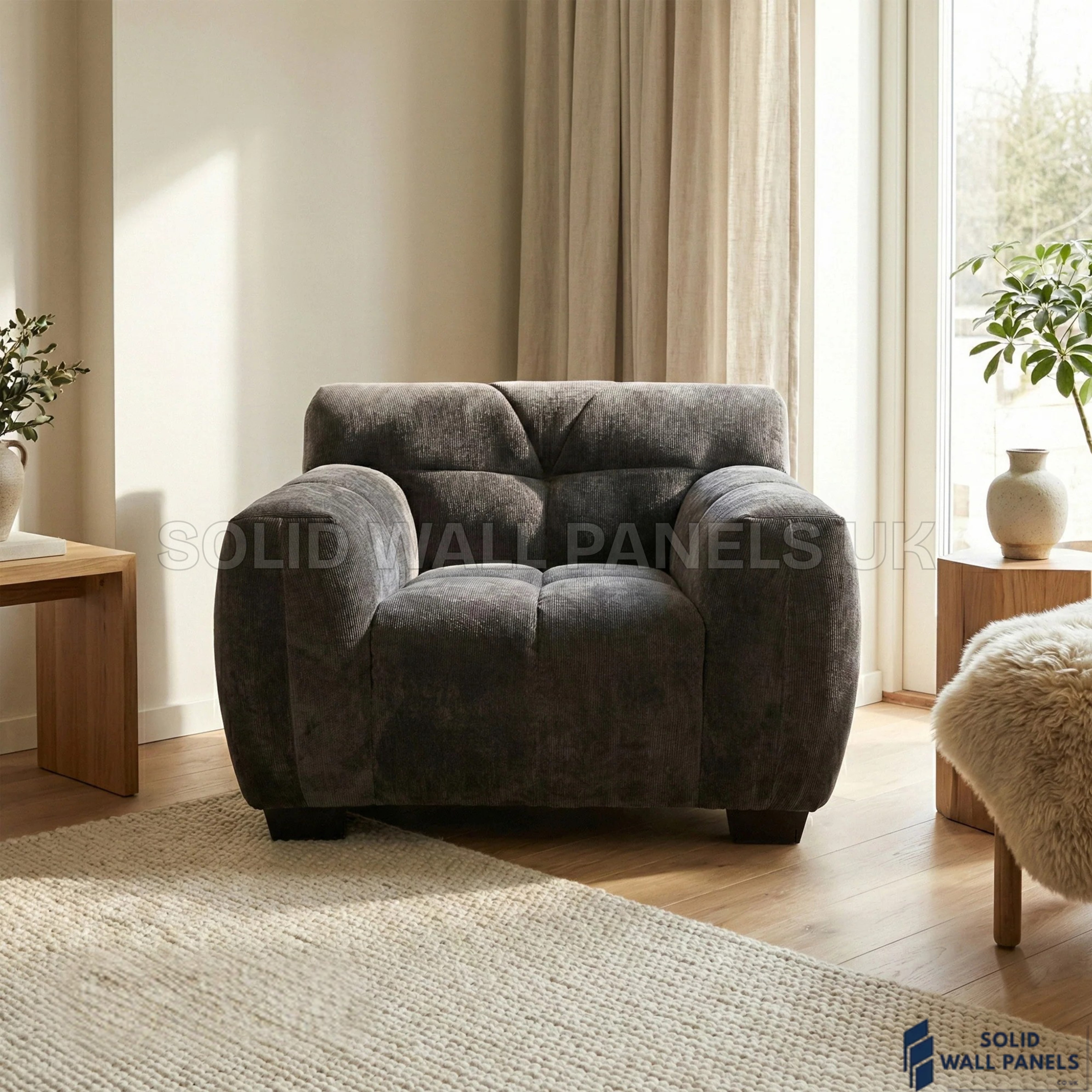 Harlem Sofa Range – Cocoa Chocolate Velvet | 3 Seater, 2 Seater, Armchair & Stool | Luxury Modern Sofa Set