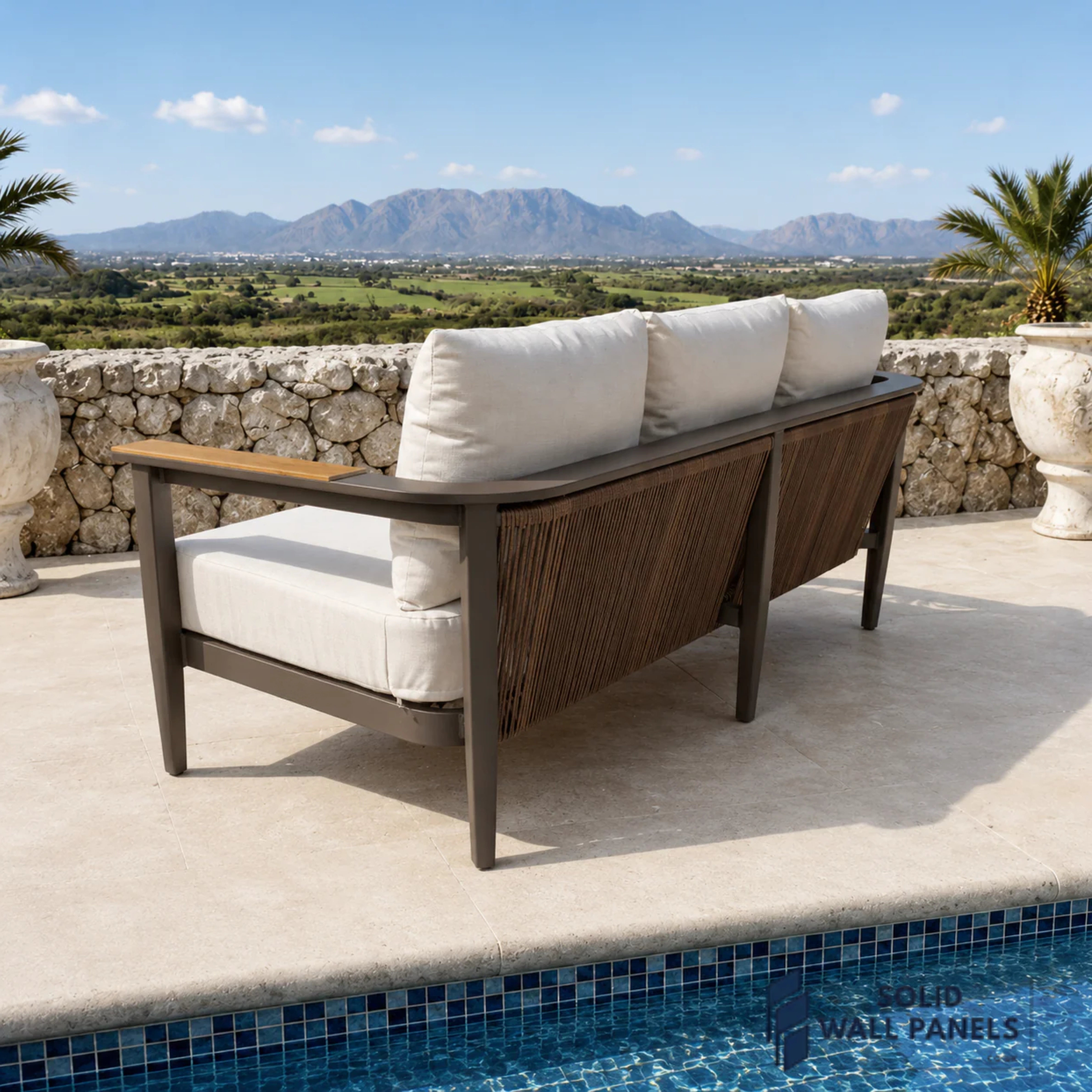 Hemera 5-Seater Lounge Set – Truffle Aluminium Garden Sofa Set with PS Wood Coffee Table