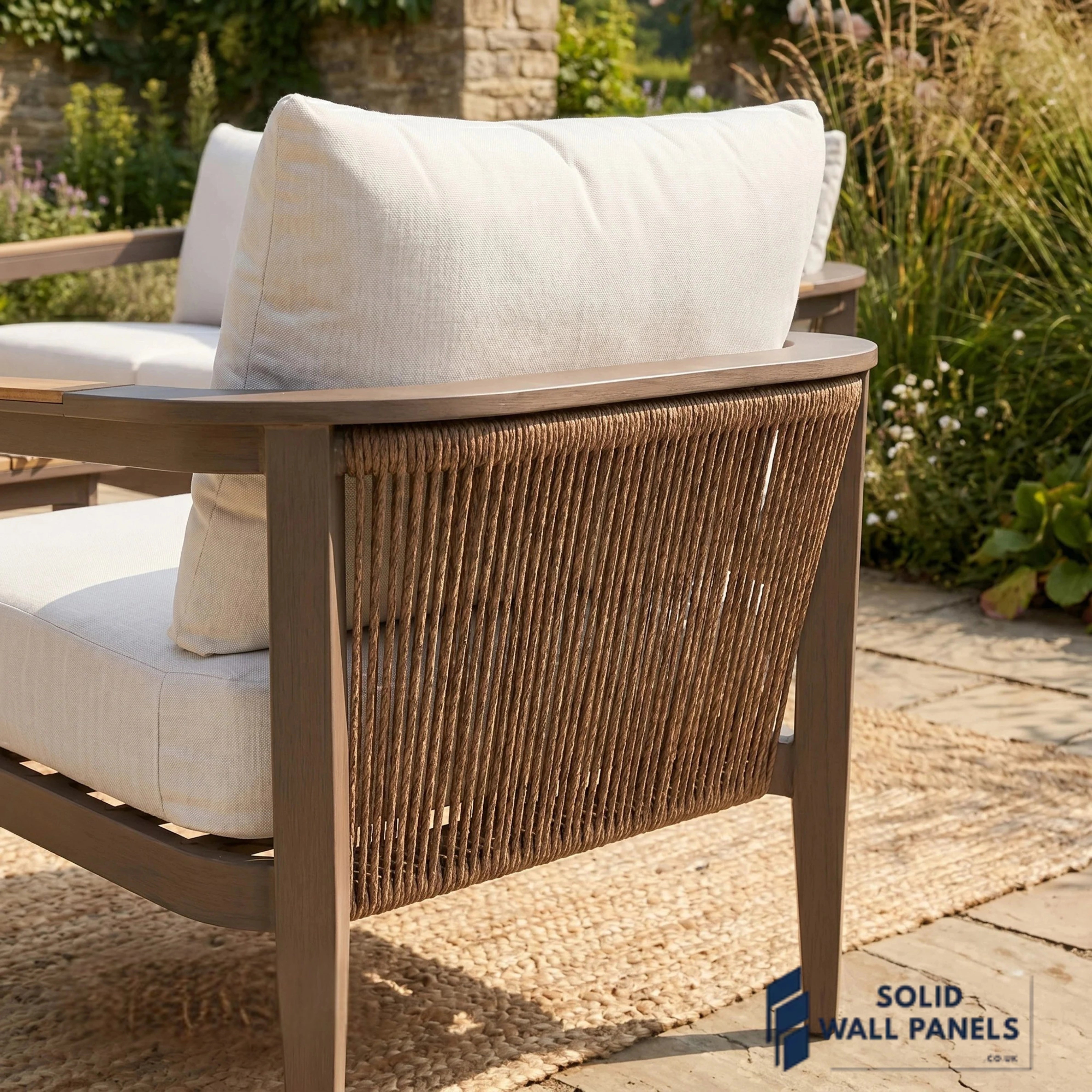 Hemera 5-Seater Lounge Set – Truffle Aluminium Garden Sofa Set with PS Wood Coffee Table