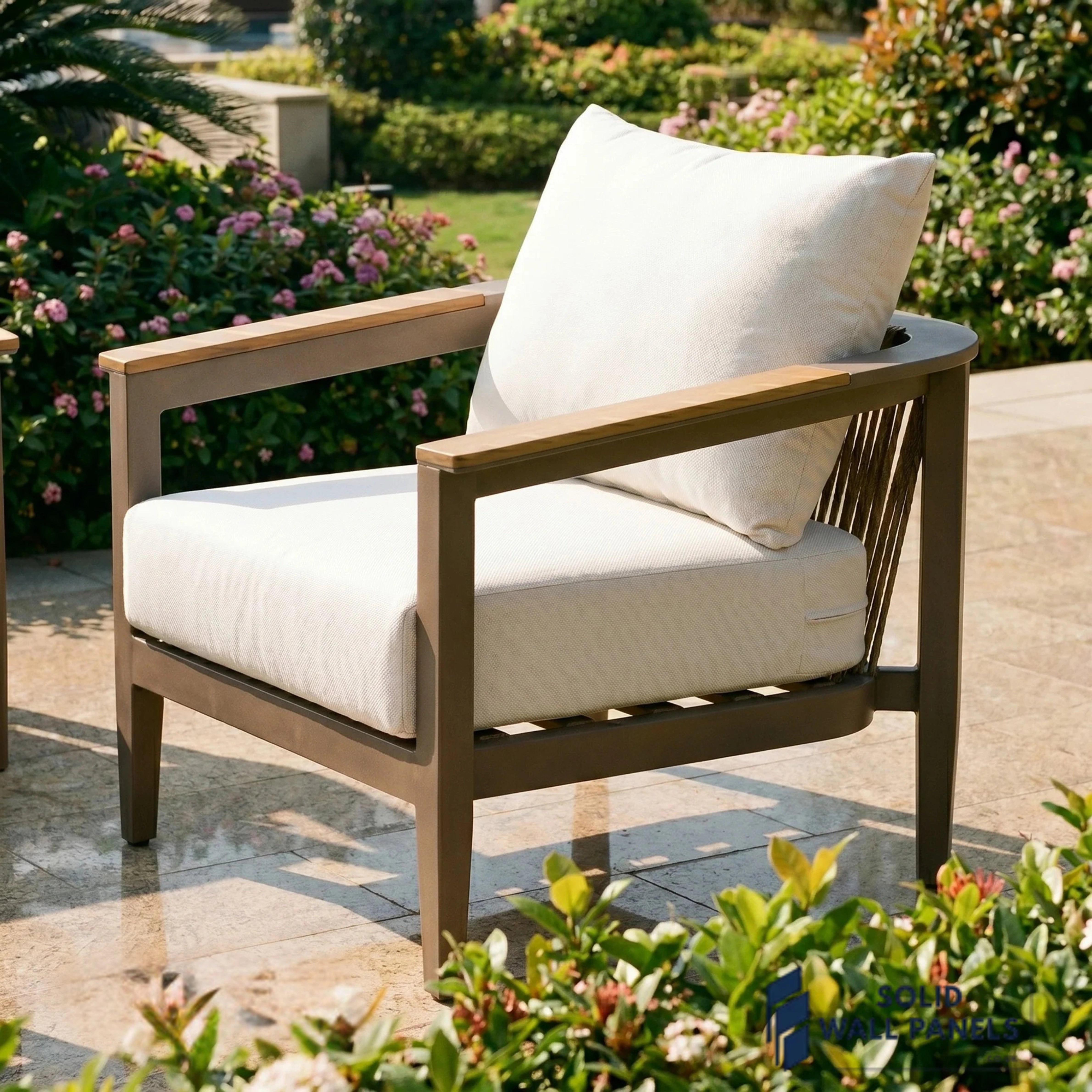 Hemera 5-Seater Lounge Set – Truffle Aluminium Garden Sofa Set with PS Wood Coffee Table