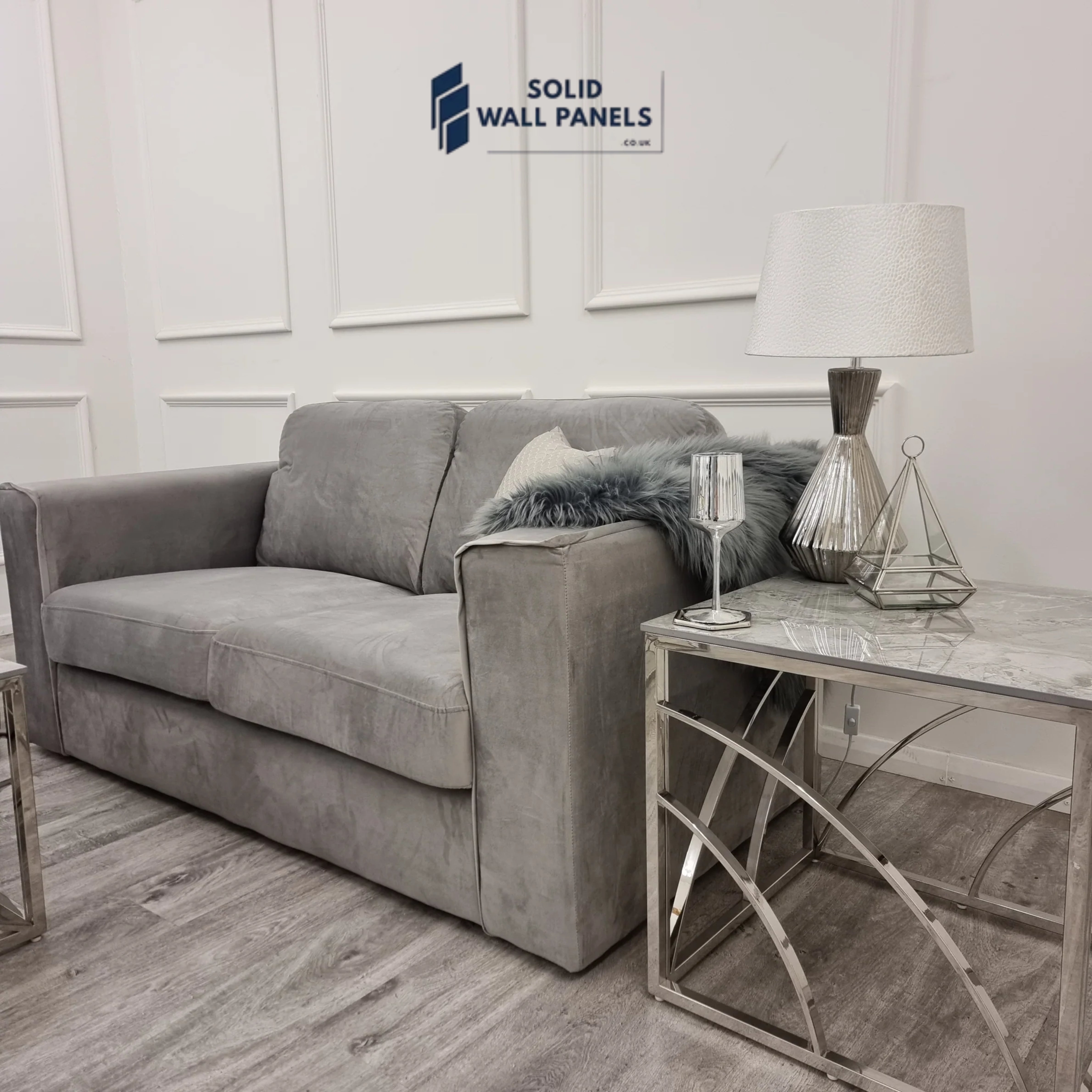 Hudson 3 + 2 Seater Sofa – Fixed Back Cushions | Modern Steel Grey & Ebony Black