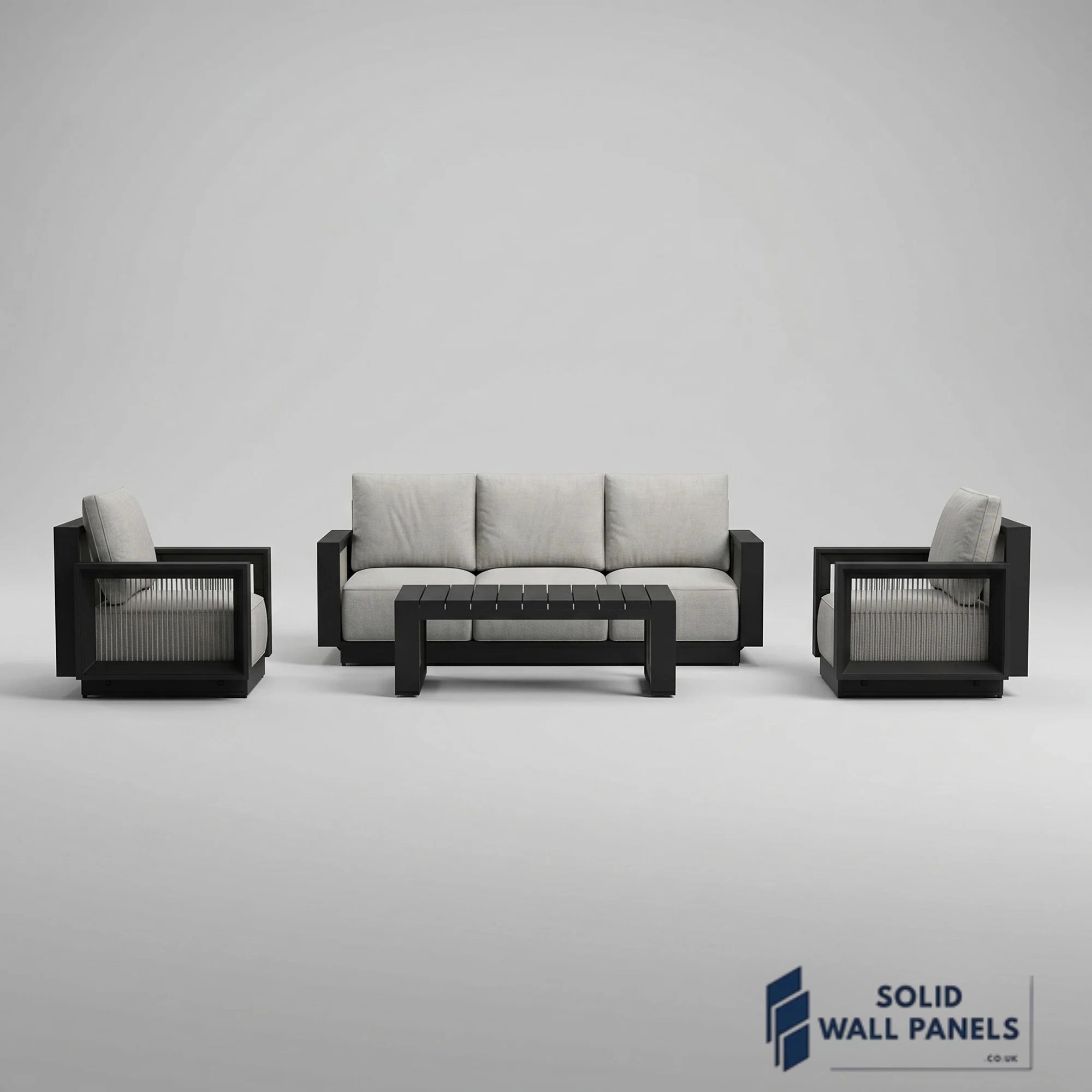Ikos 5-Seater Lounge Set – Onyx Architectural Aluminium Garden Sofa Set with Table