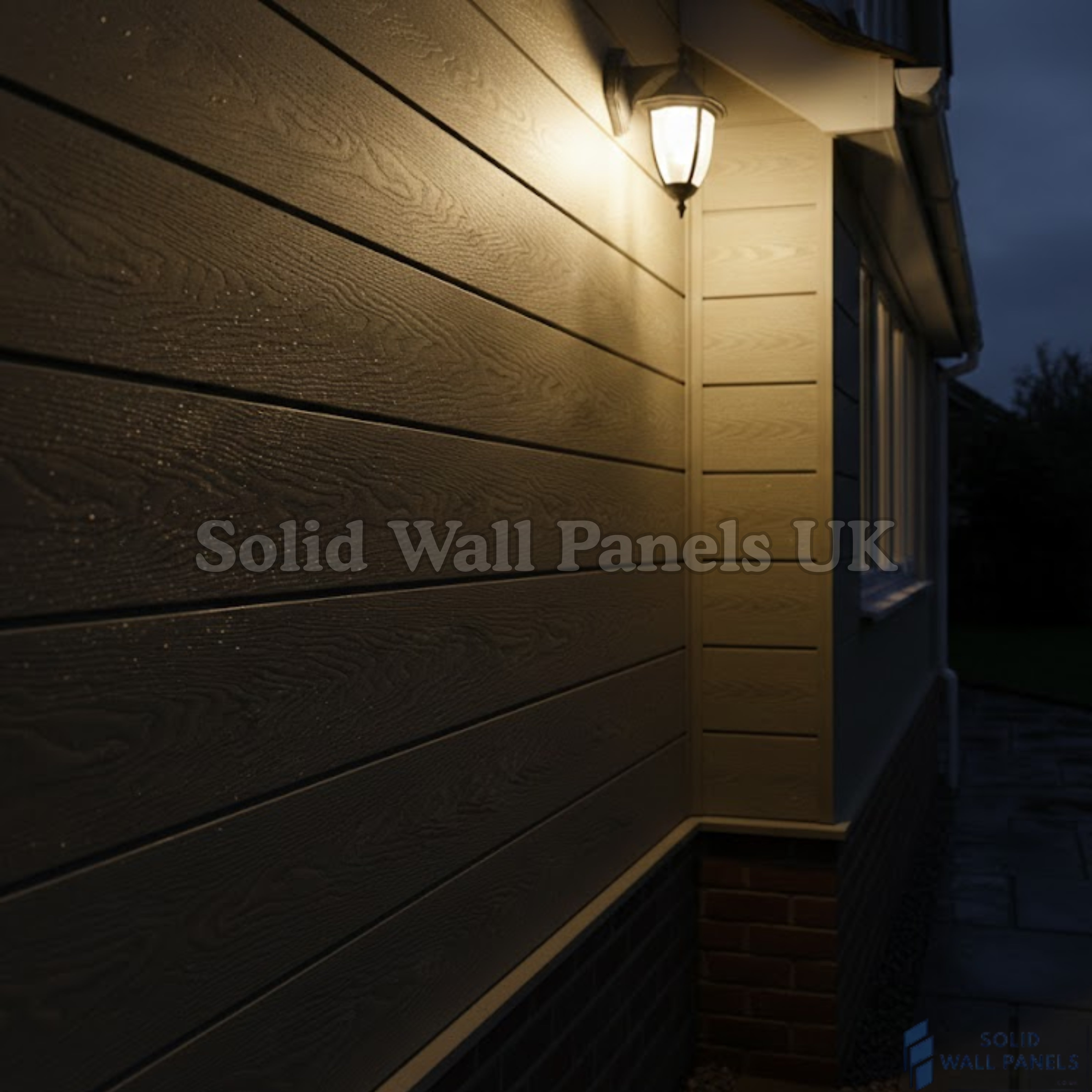 Khaki PVC Exterior Wall Panels – Wood Effect Outdoor Cladding 290cm (6 Pieces)
