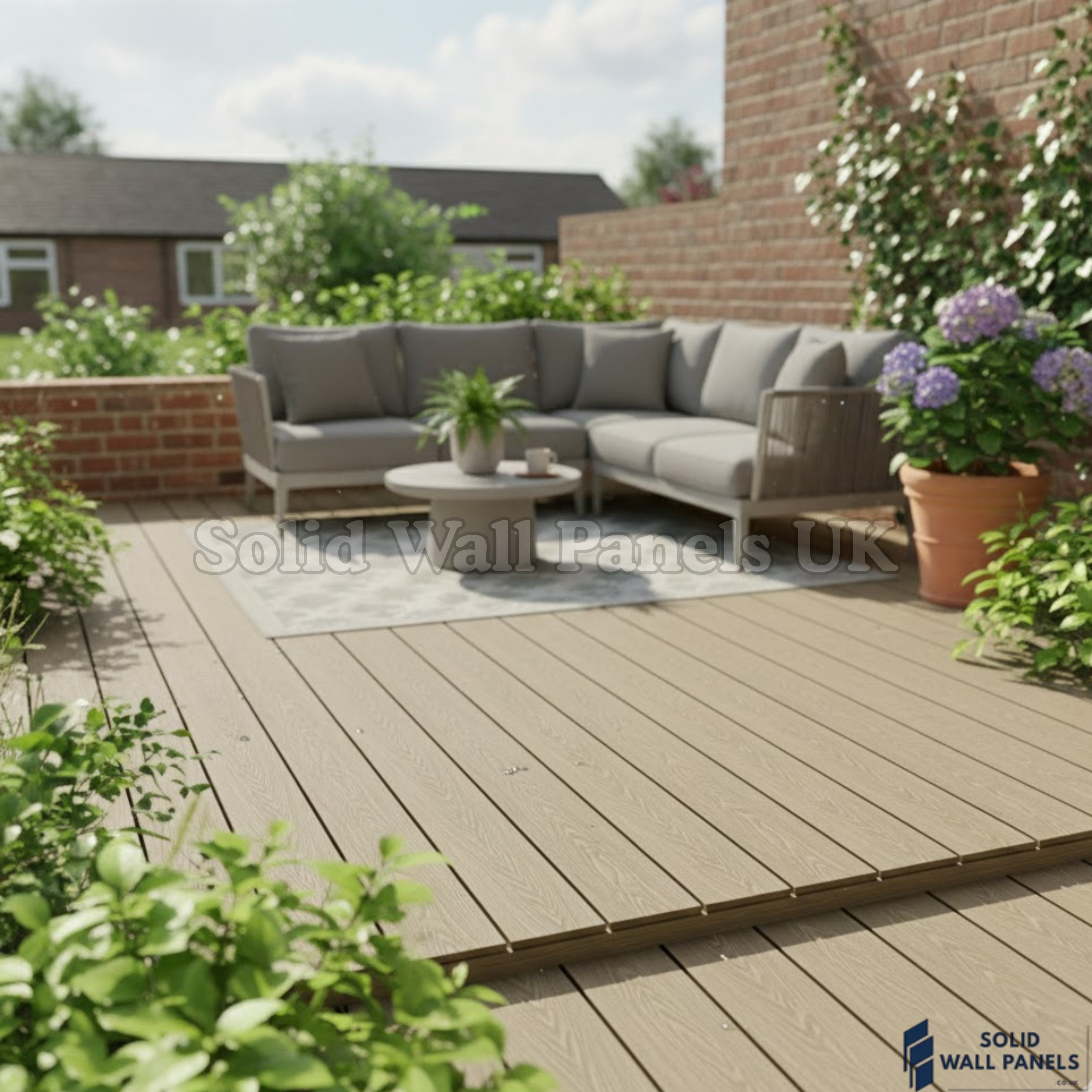 Khaki WPC Decking Board – 290cm (4 pieces) | Outdoor Composite Decking – Low Maintenance & Slip Resistant