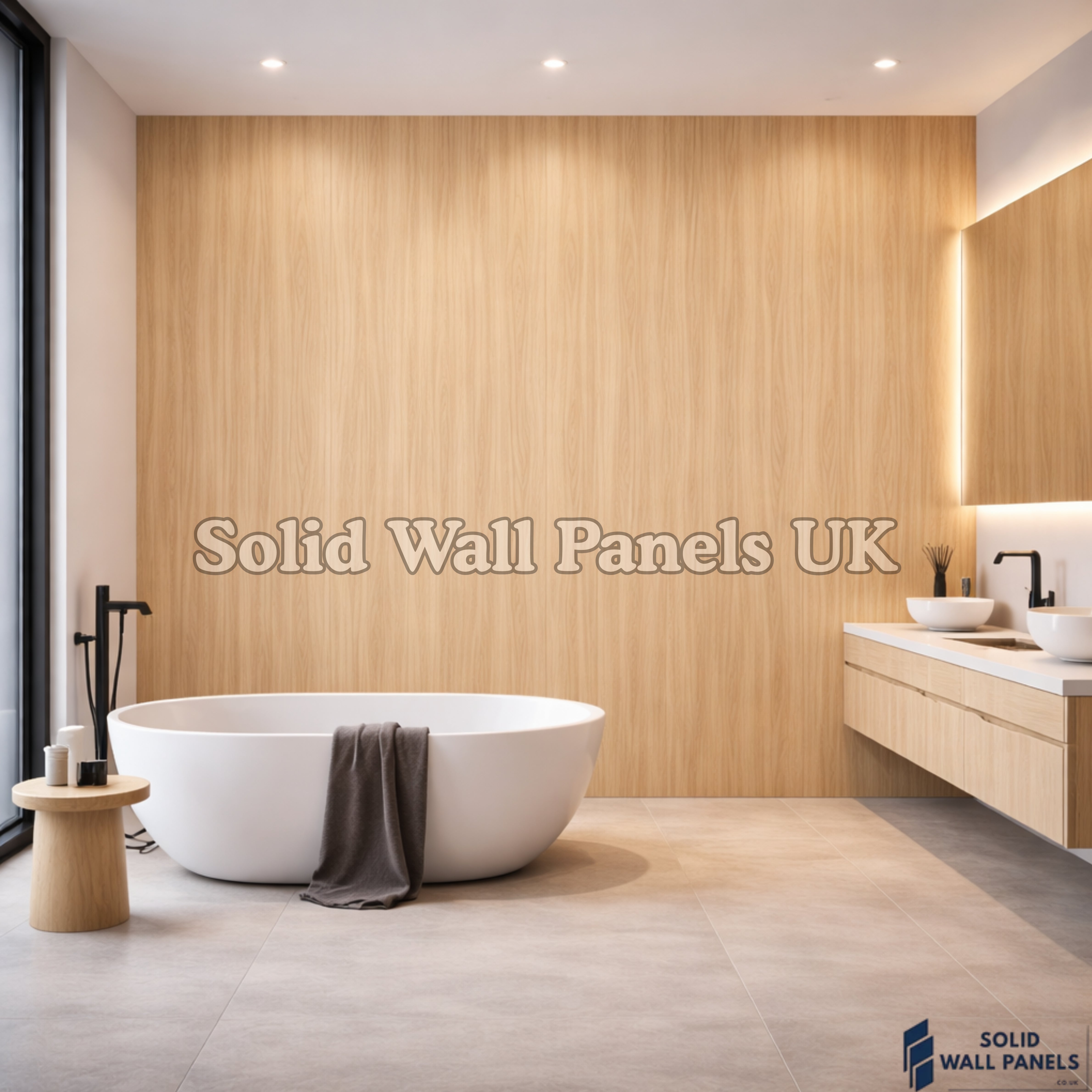 Kitchen & Bathroom PVC Wall Panels – Dark Oak (60 × 240 cm) | Solid Wall Panels UK