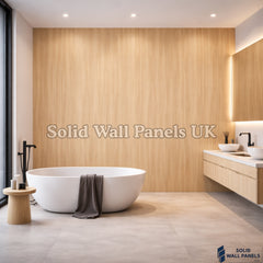 Kitchen & Bathroom PVC Wall Panels – Dark Oak (60 × 240 cm) | Solid Wall Panels UK