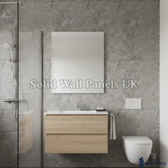 Kitchen & Bathroom PVC Wall Panels – Grey Marble Effect (60 × 240 cm) | Solid Wall Panels UK