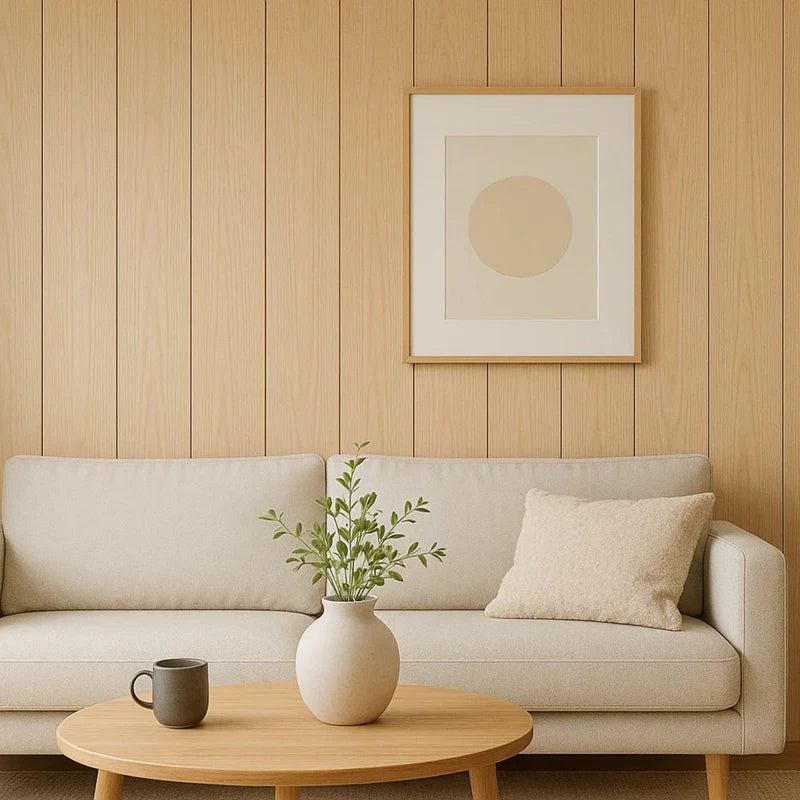 WPC WOOD EFFECT FLAT STYLE WALL PANEL -  LIGHT OAK 