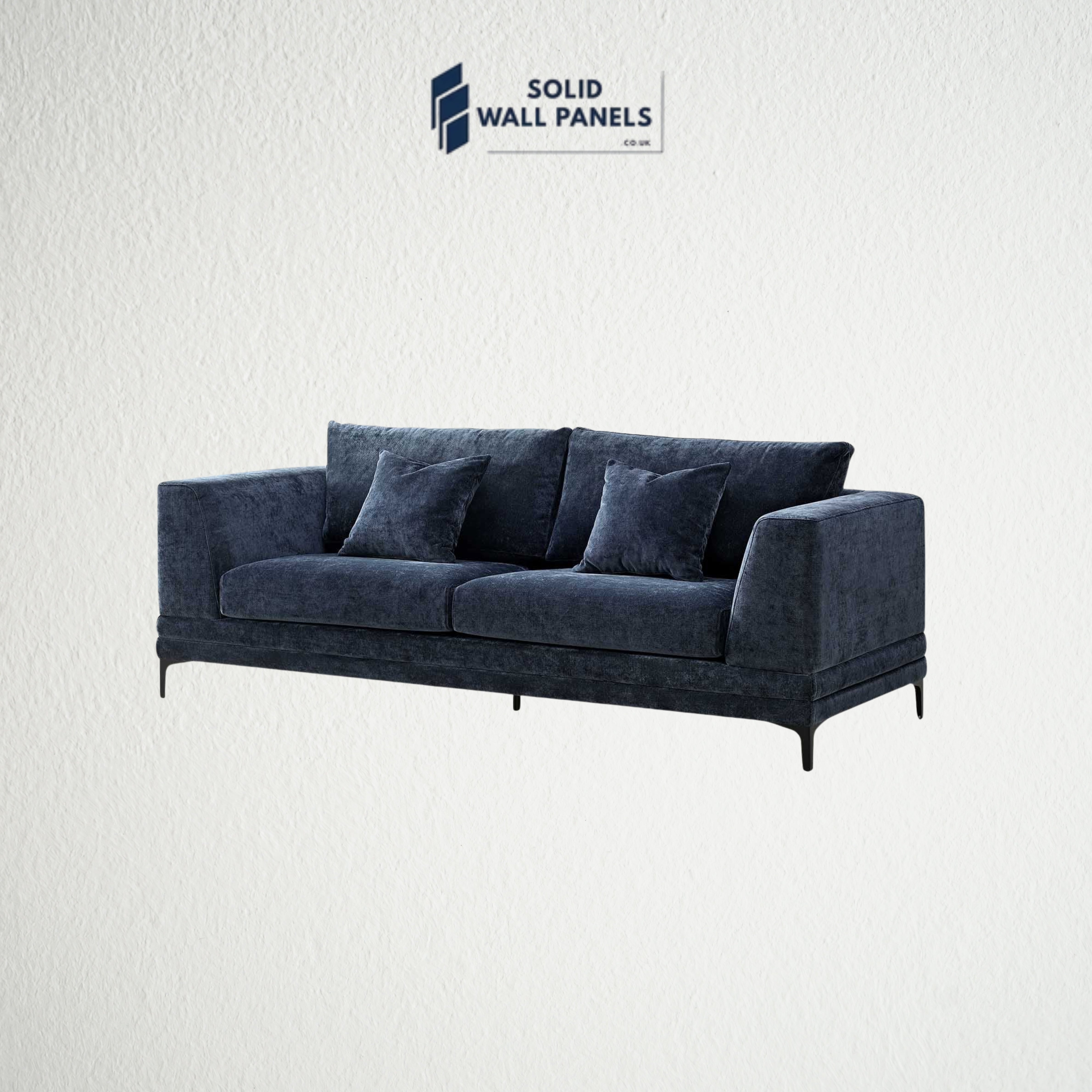 Lenox Sofa – Aegean Blue Velvet | 3 Seater & 2 Seater | Mid-Century Modern Design