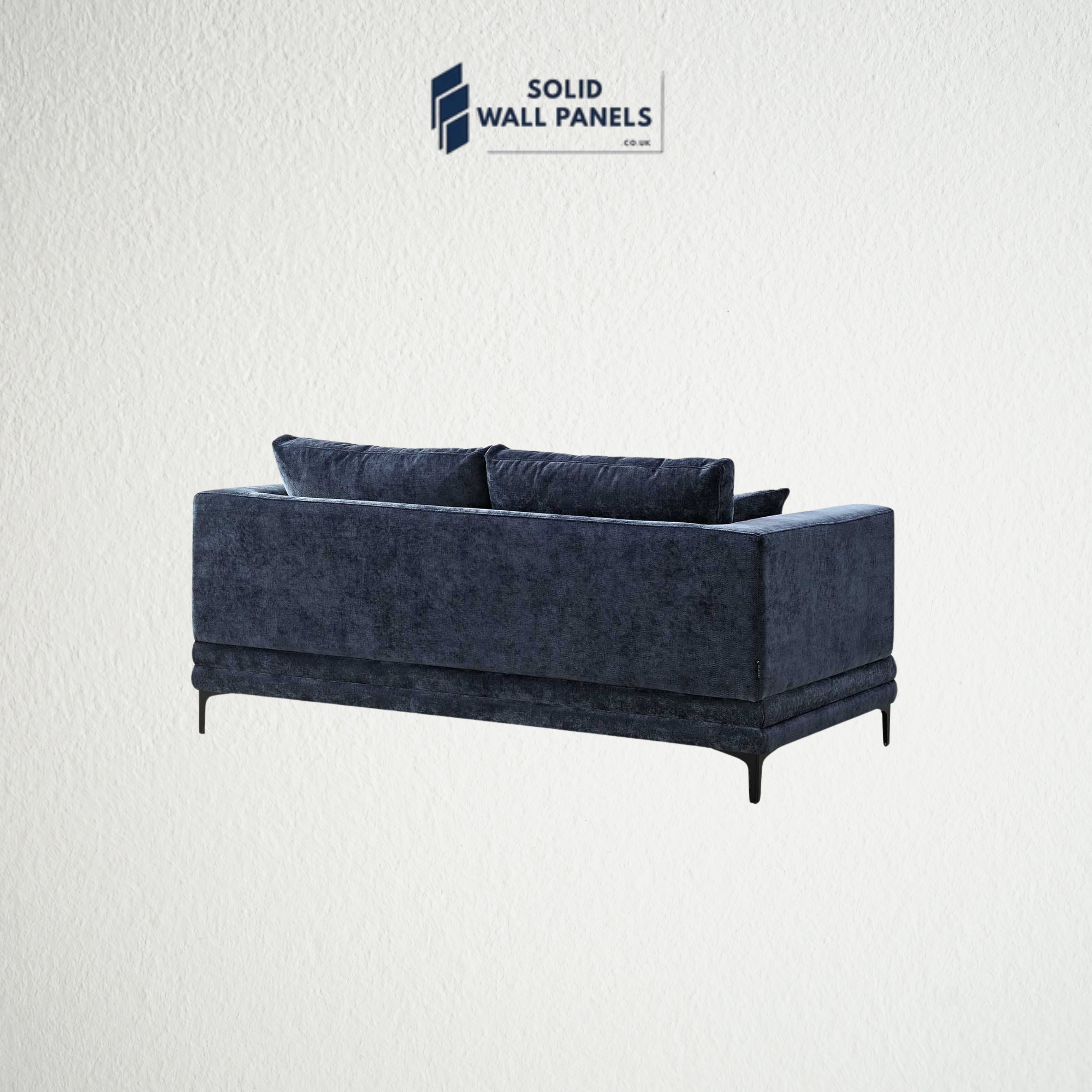 Lenox Sofa – Aegean Blue Velvet | 3 Seater & 2 Seater | Mid-Century Modern Design