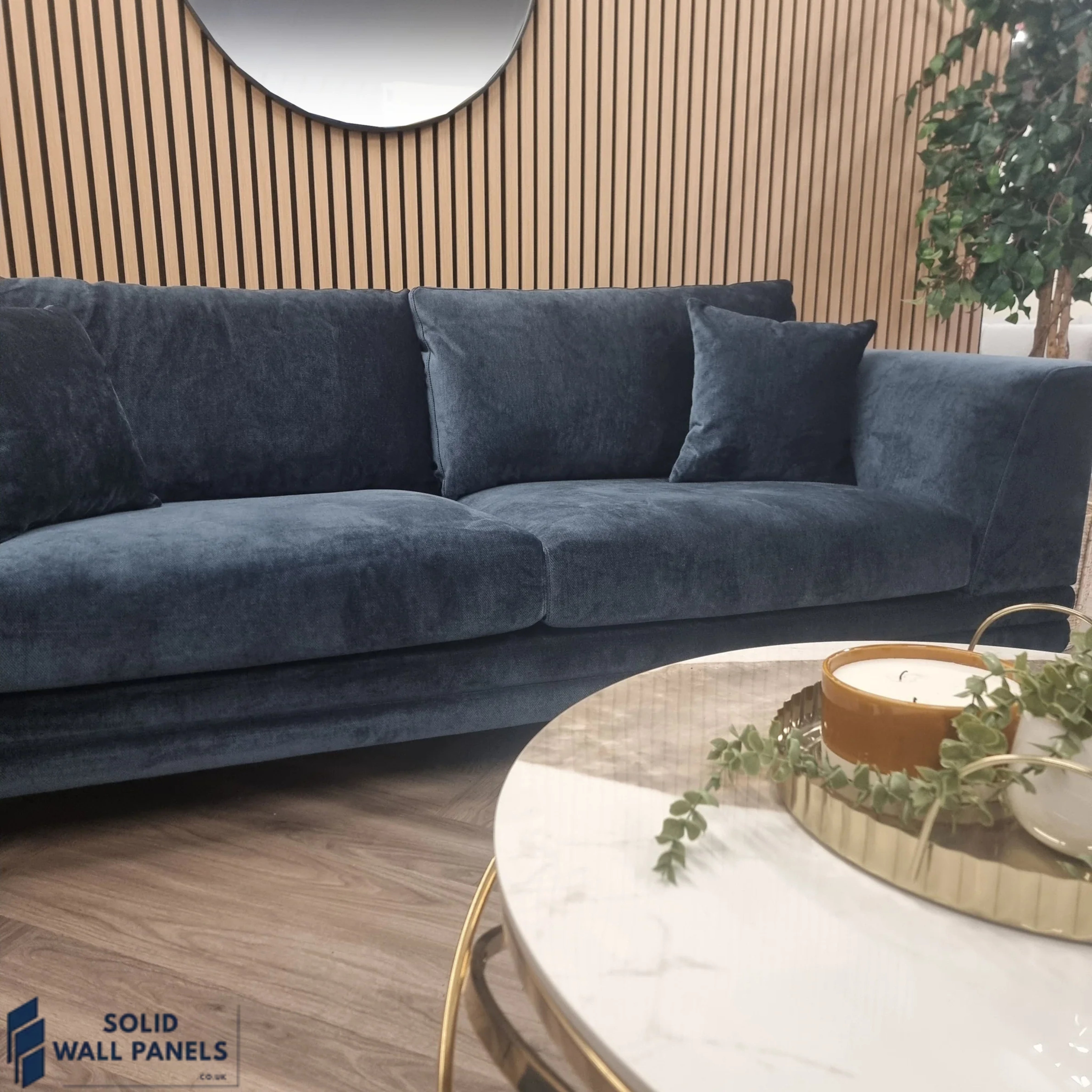 Lenox Sofa – Aegean Blue Velvet | 3 Seater & 2 Seater | Mid-Century Modern Design