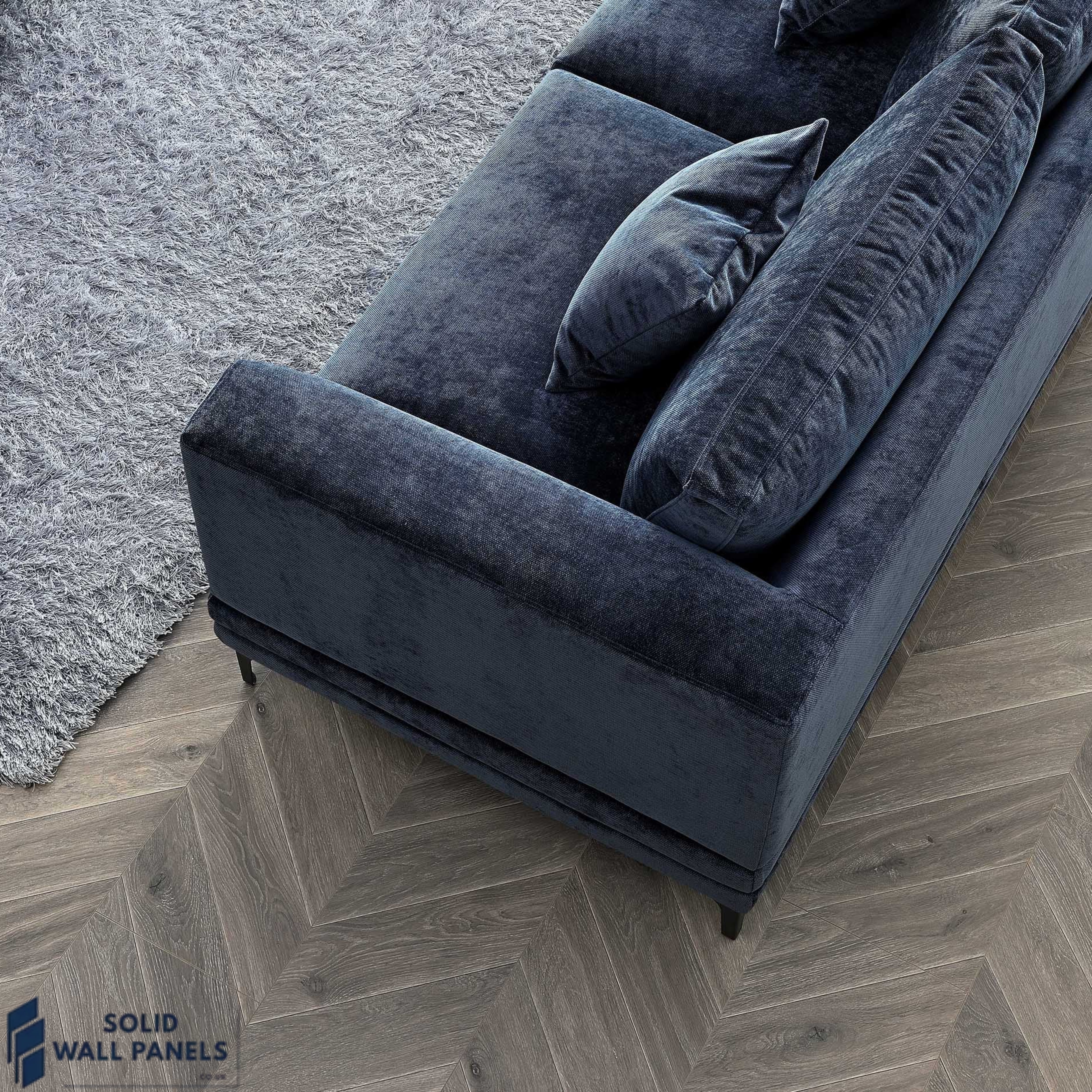 Lenox Sofa – Aegean Blue Velvet | 3 Seater & 2 Seater | Mid-Century Modern Design