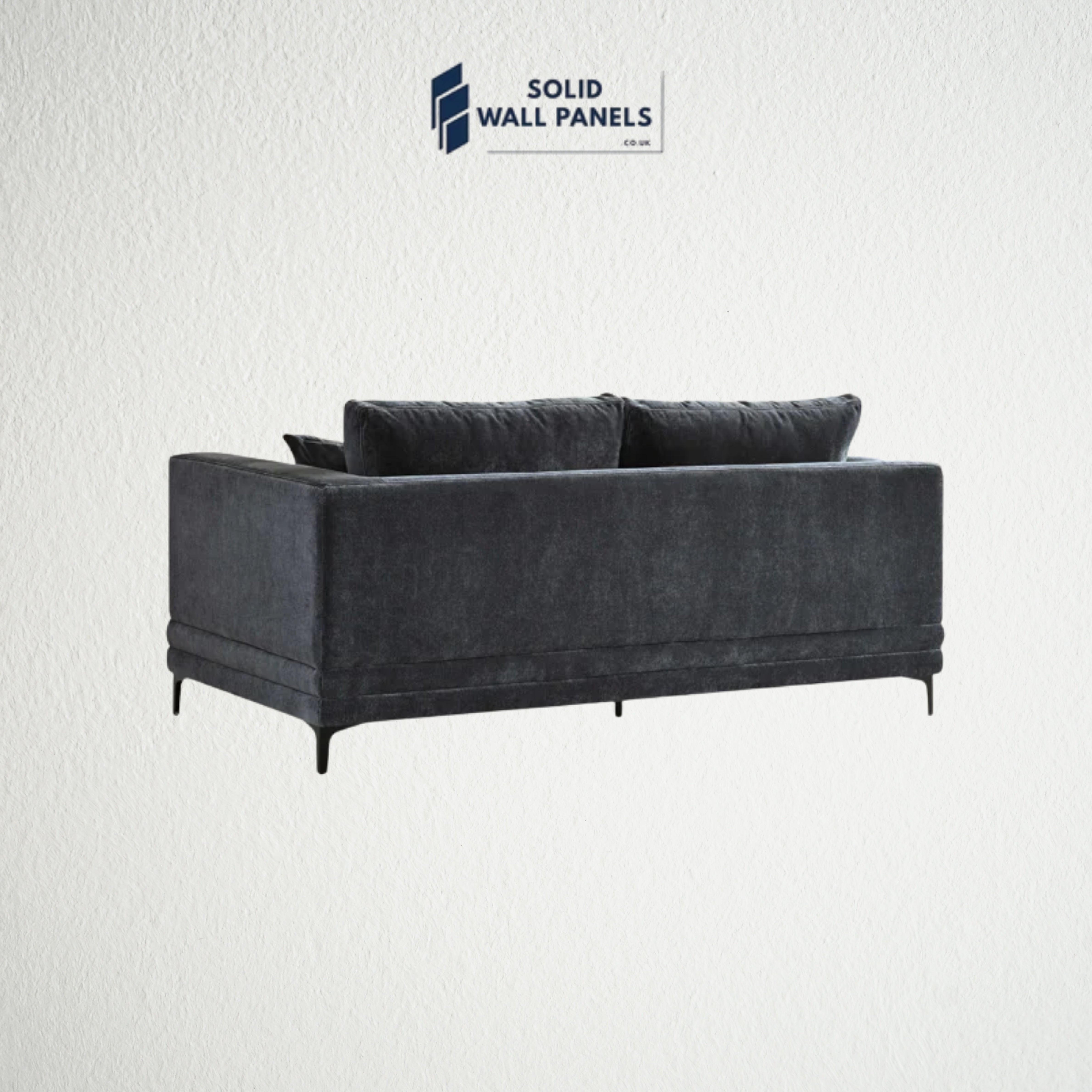 Lenox Sofa – Steel Grey Velvet | 3 Seater & 2 Seater | Mid-Century Modern Design