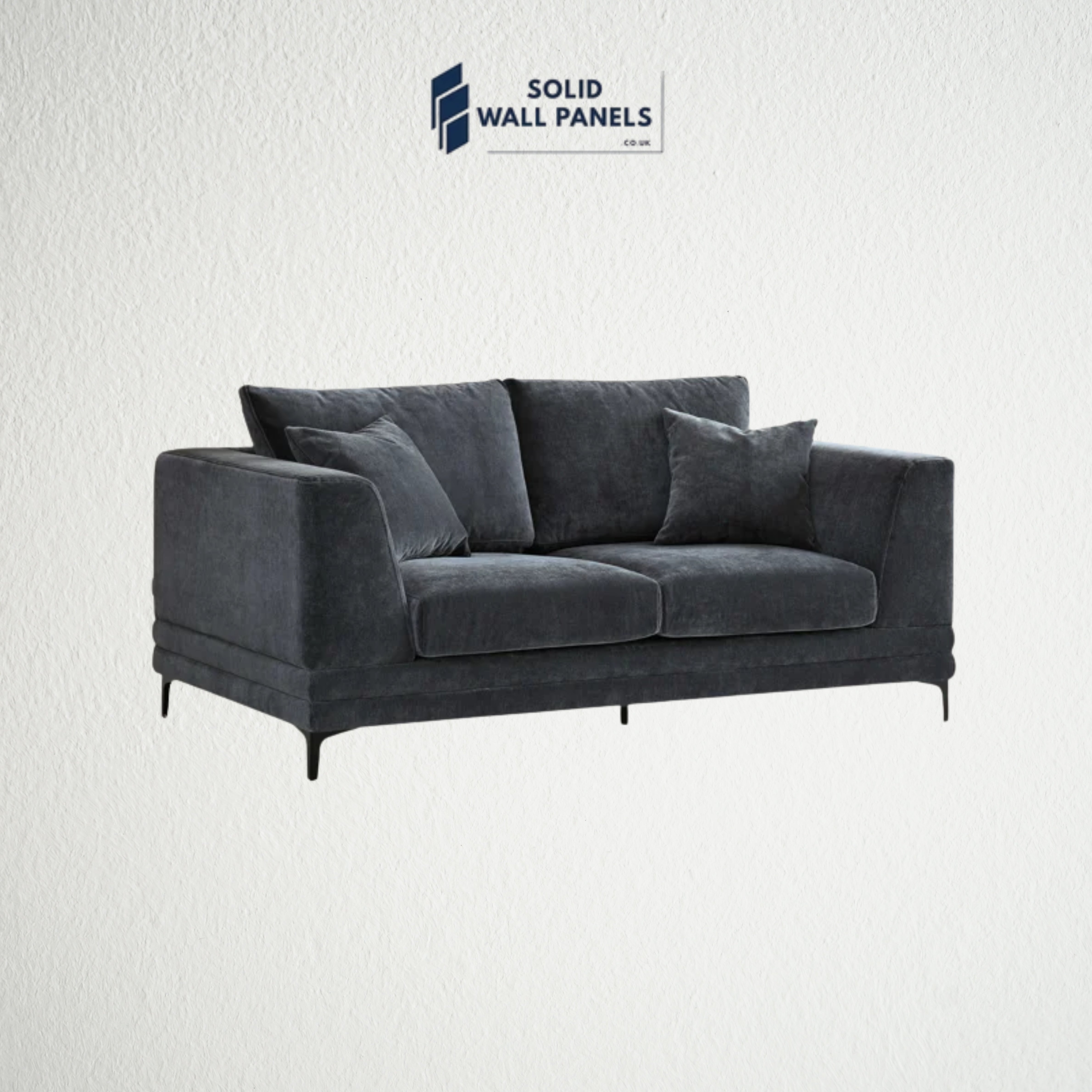 Lenox Sofa – Steel Grey Velvet | 3 Seater & 2 Seater | Mid-Century Modern Design