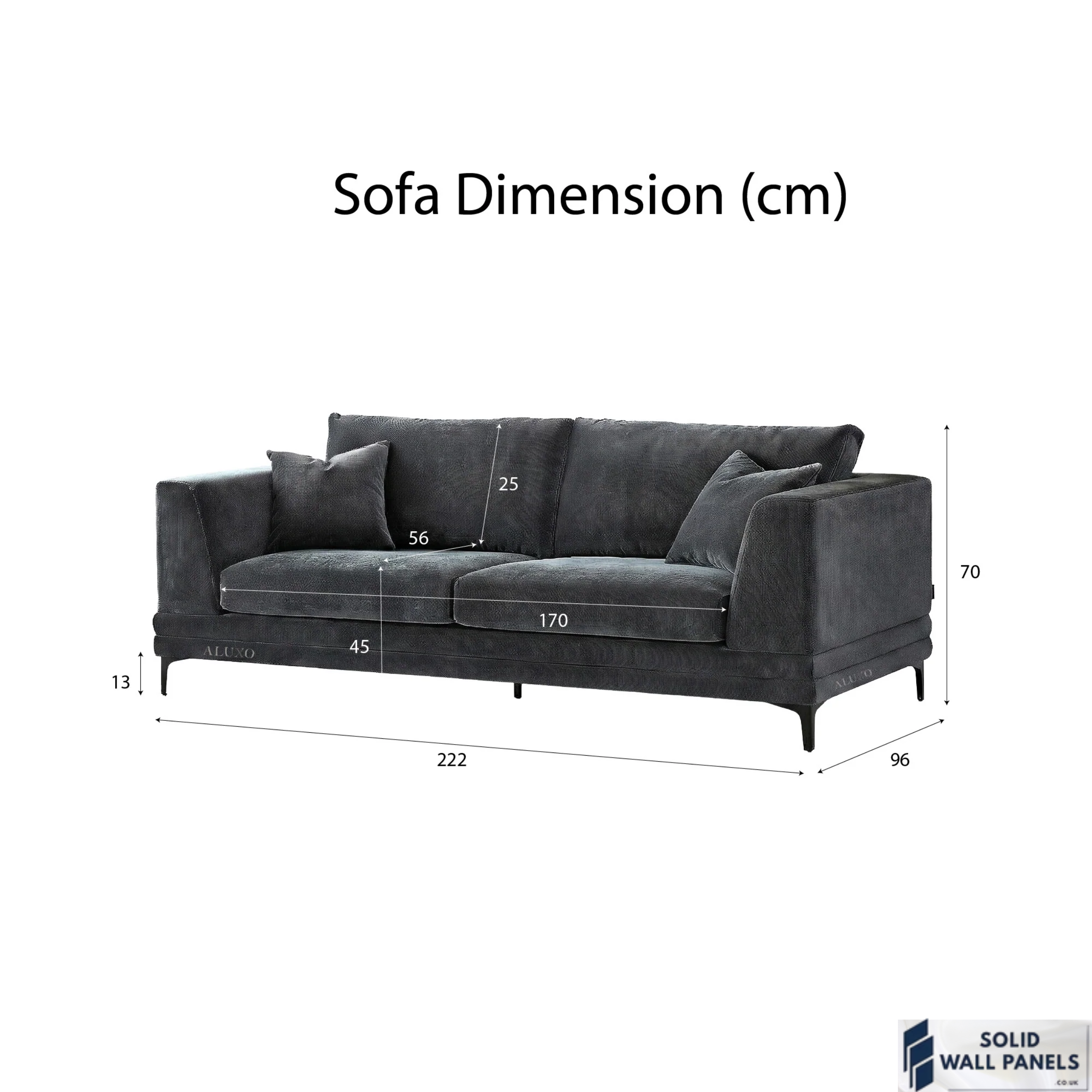Lenox Sofa – Steel Grey Velvet 3 Seater & 2 Seater Sofa Set | Mid Century Modern Design