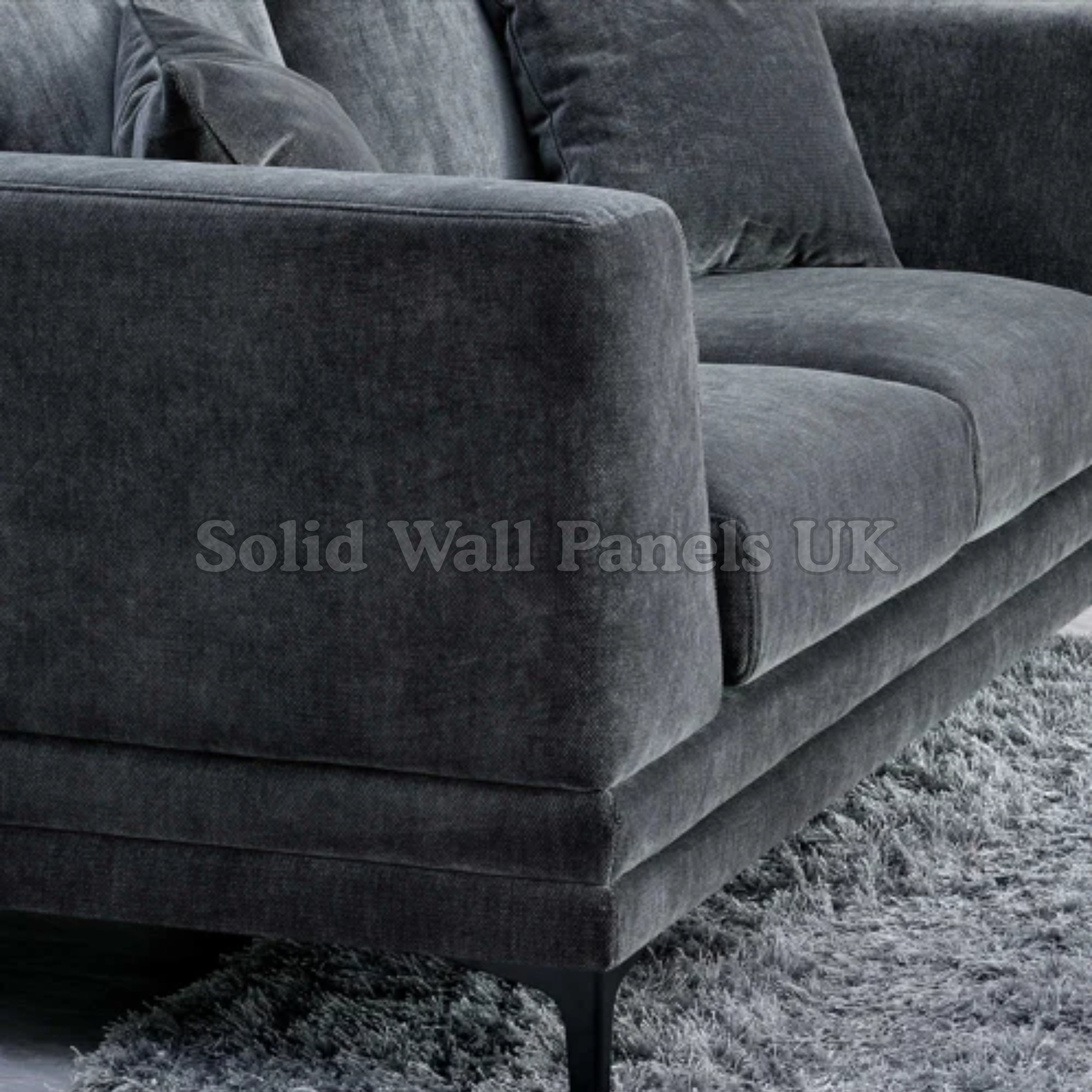 Lenox Sofa – Steel Grey Velvet 3 Seater & 2 Seater Sofa Set | Mid Century Modern Design