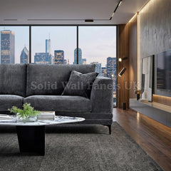 Lenox Sofa – Steel Grey Velvet 3 Seater & 2 Seater Sofa Set | Mid Century Modern Design
