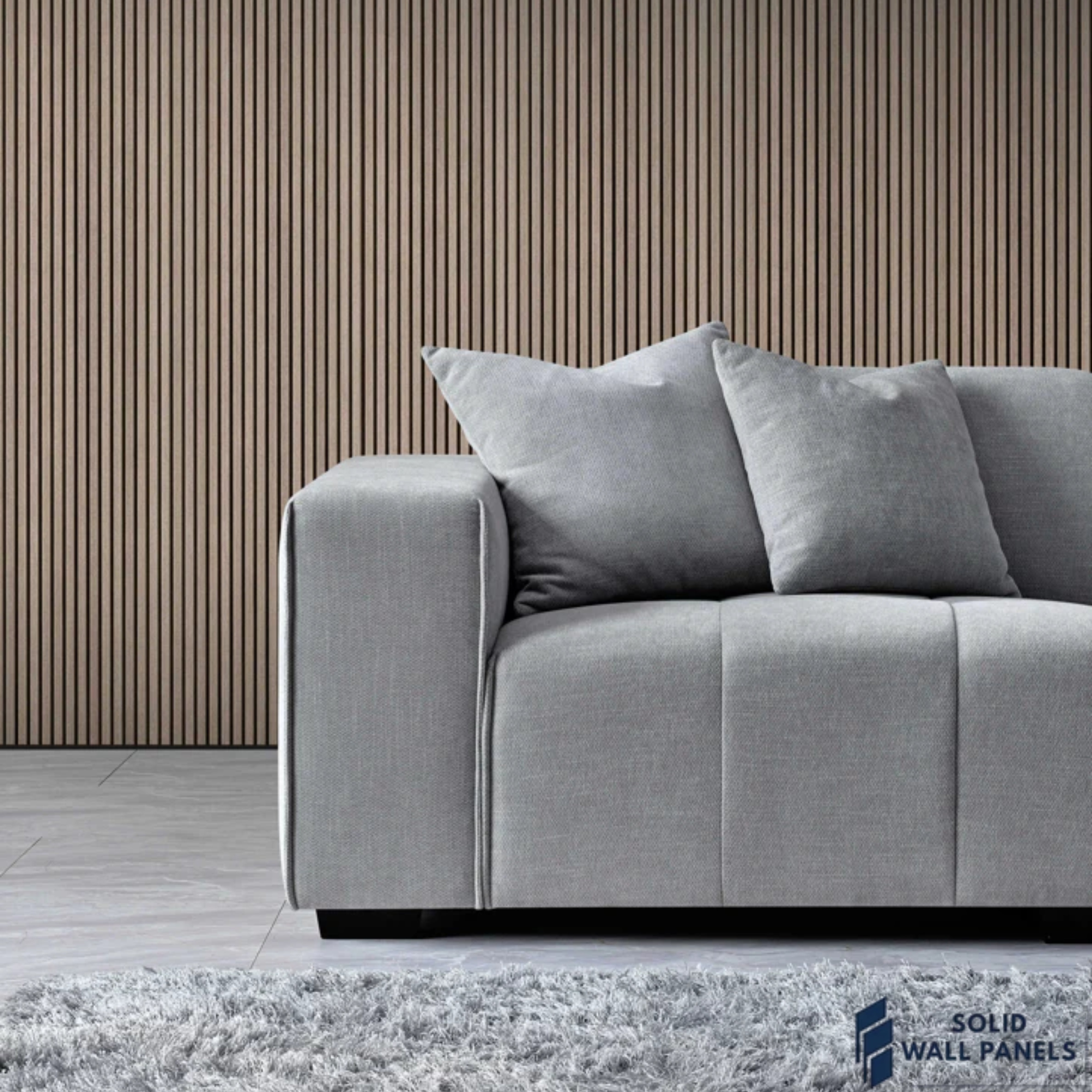 Leonard Right Hand Corner Sofa Range – Light Grey Boucle Fabric | Modern Modular Design