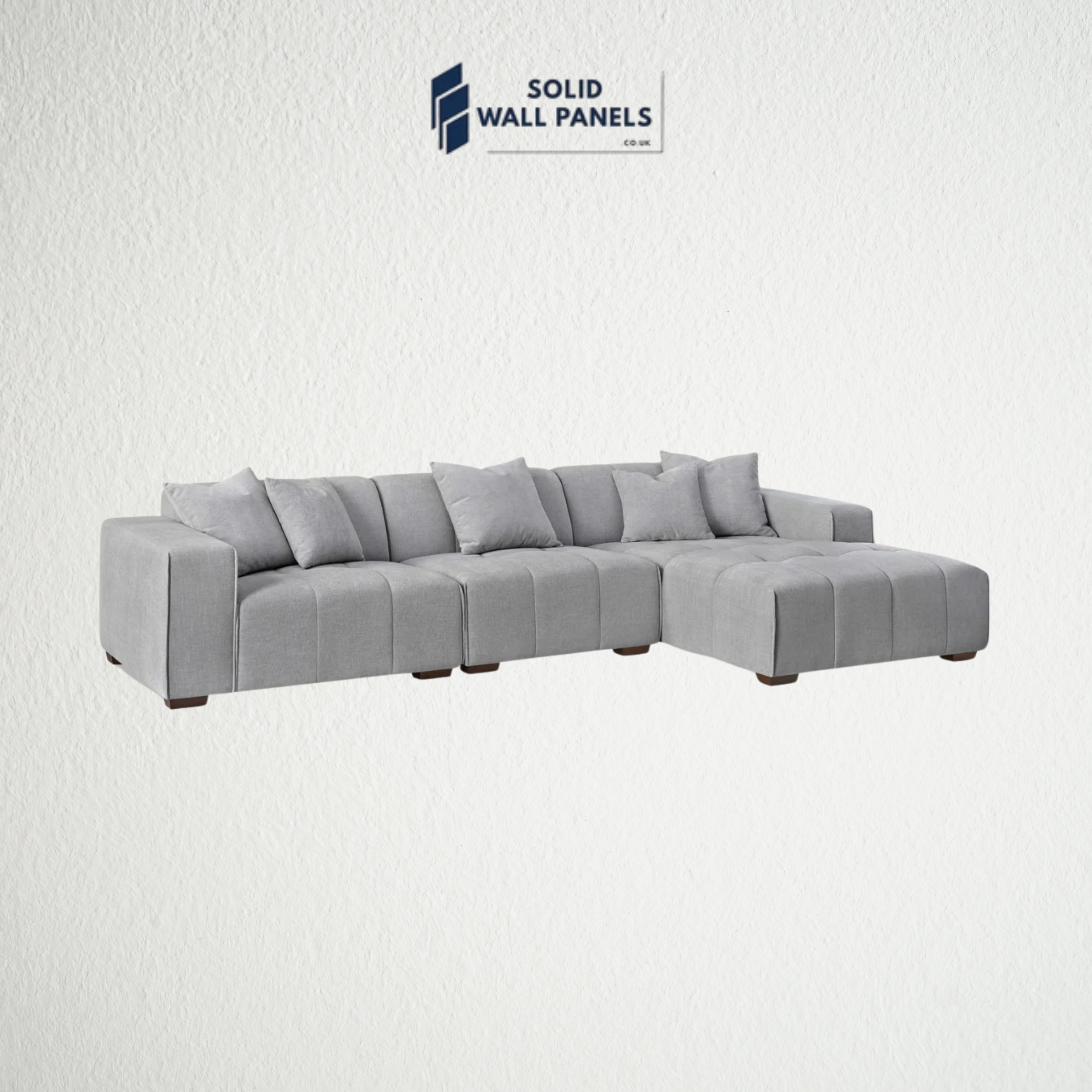 Leonard Right Hand Corner Sofa Range – Light Grey Boucle Fabric | Modern Modular Design