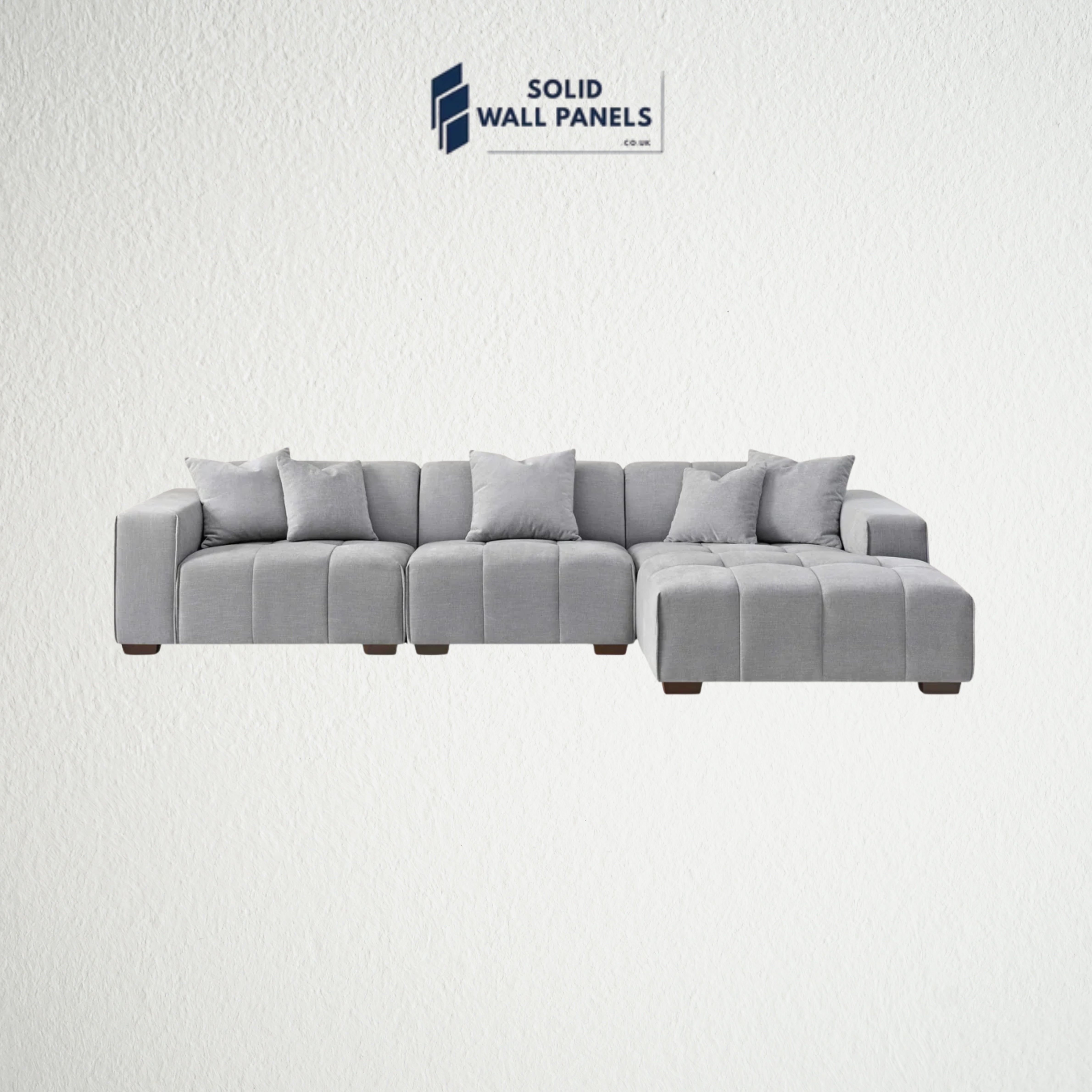 Leonard Right Hand Corner Sofa Range – Light Grey Boucle Fabric | Modern Modular Design