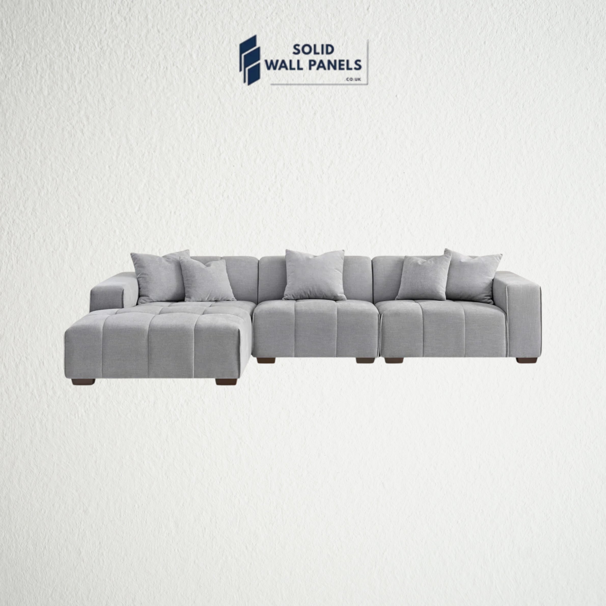 Leonard Left Hand Corner Sofa – Cloudy Grey Boucle Fabric | Modular Premium Design