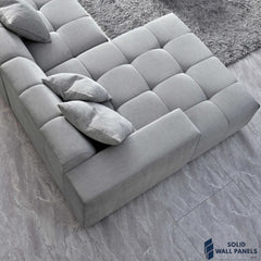 Leonard Left Hand Corner Sofa – Cloudy Grey Boucle Fabric | Modular Premium Design