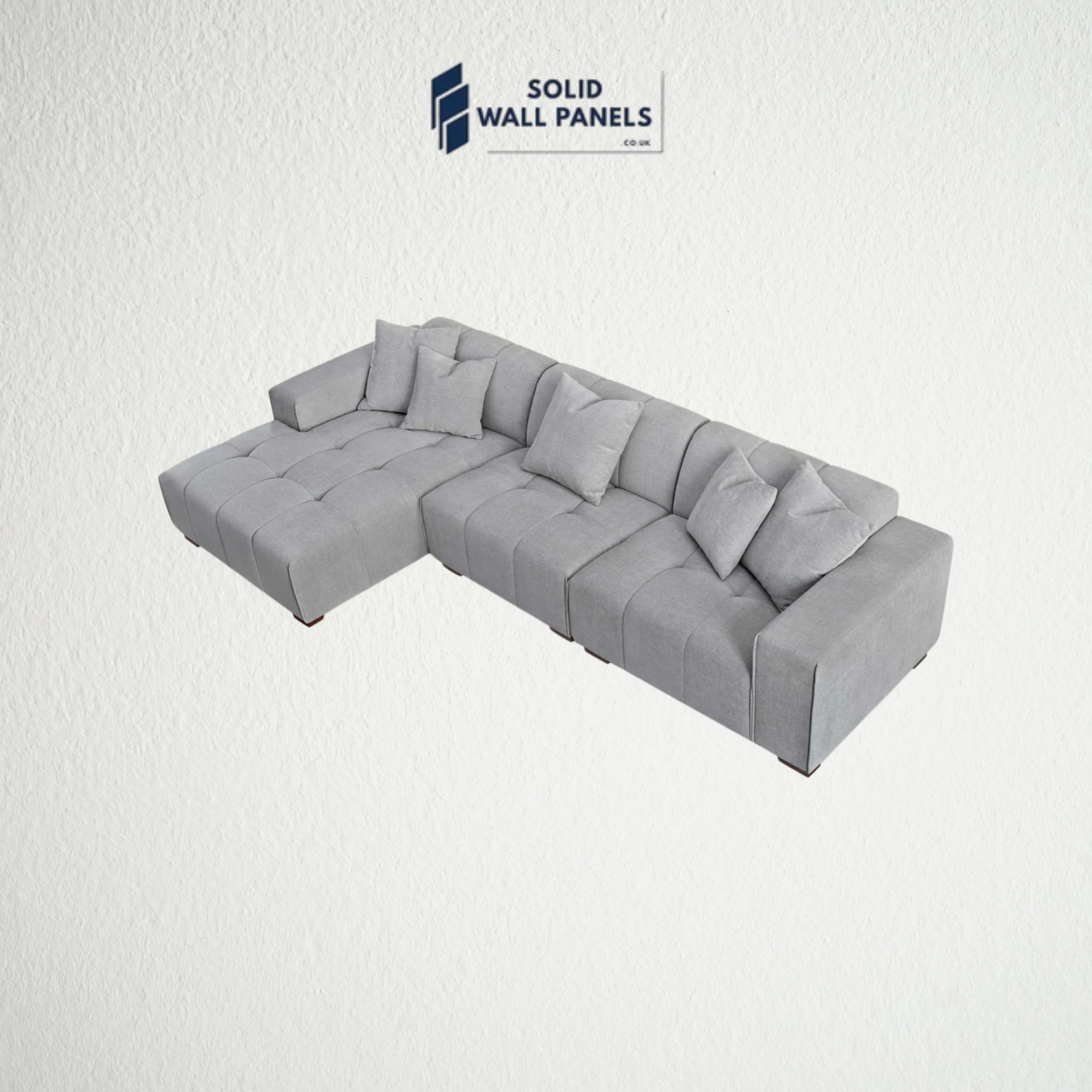 Leonard Left Hand Corner Sofa – Cloudy Grey Boucle Fabric | Modular Premium Design