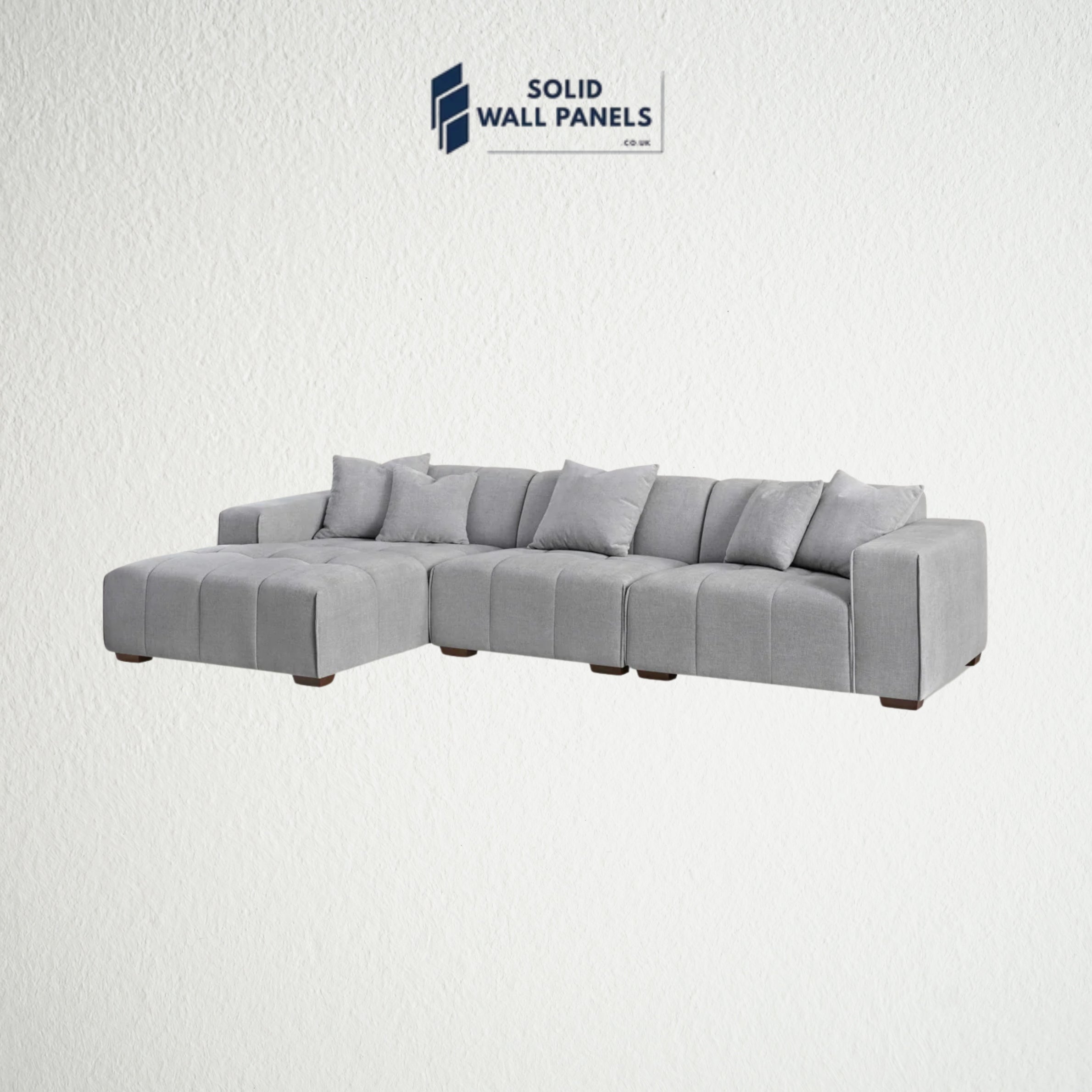 Leonard Left Hand Corner Sofa – Cloudy Grey Boucle Fabric | Modular Premium Design