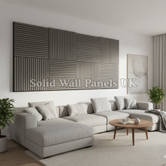 Square Acoustic Wood Wall Panels – Ash Grey | 12 Pieces 60x60cm | Solid Wall Panels UK