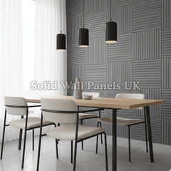 Square Acoustic Wood Wall Panels – Ash Grey | 12 Pieces 60x60cm | Solid Wall Panels UK